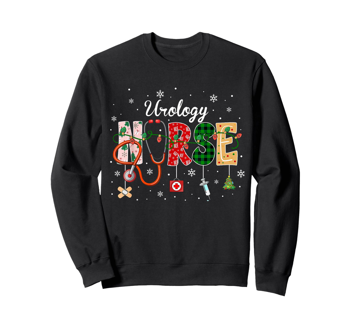 Urology Nurse Stethoscope Xmas Tree Cute Christmas T-Shirt