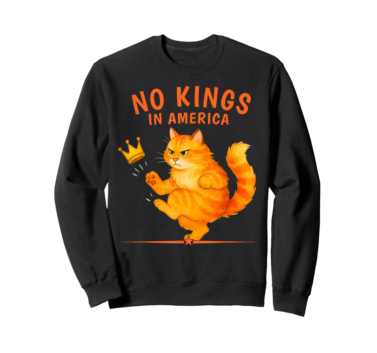 No Kings in America | Patriotic Political Cat Design T-Shirt