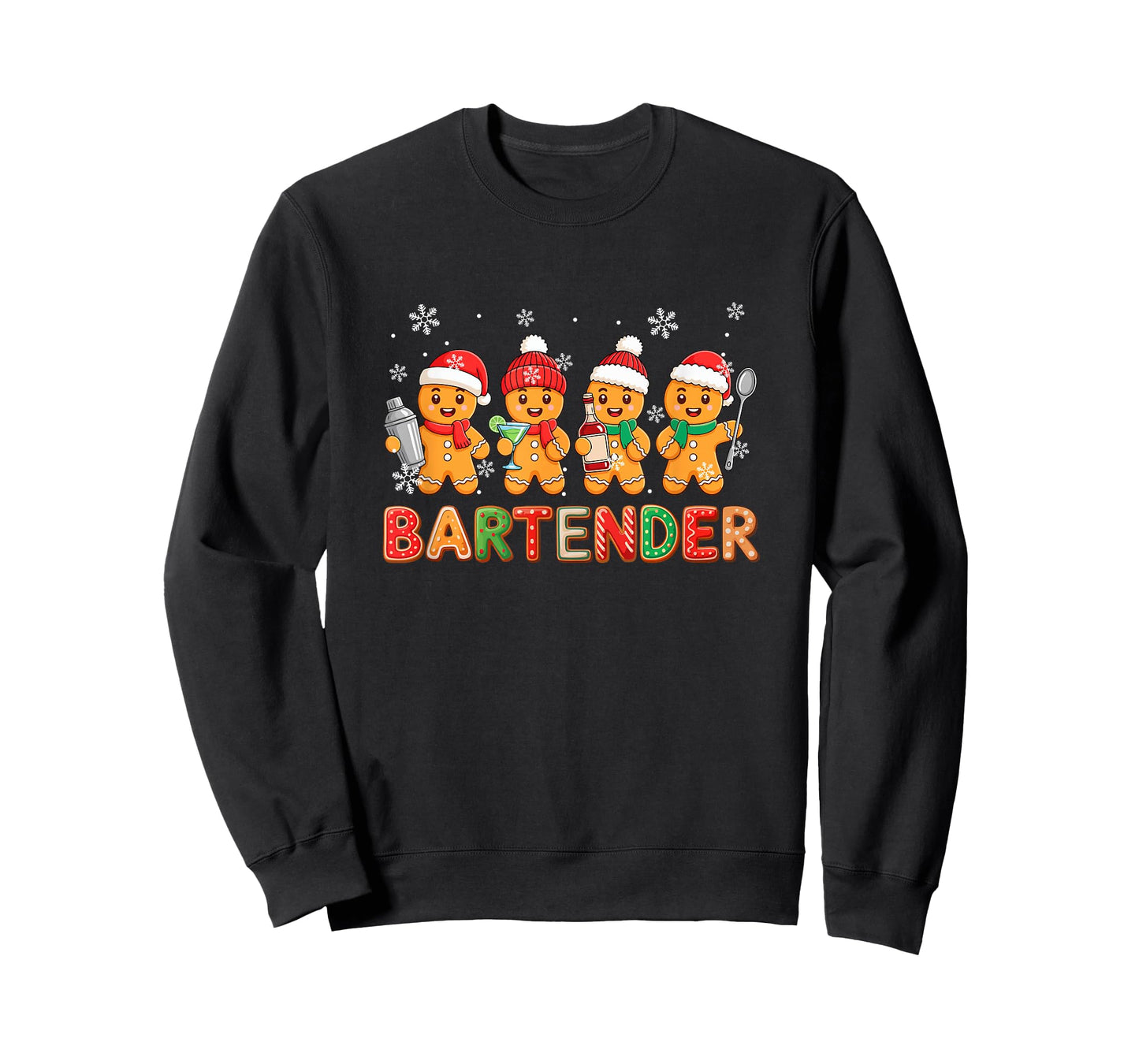 Bartender Job Group Santa Gingerbreads Xmas Cookies Lover T-Shirt