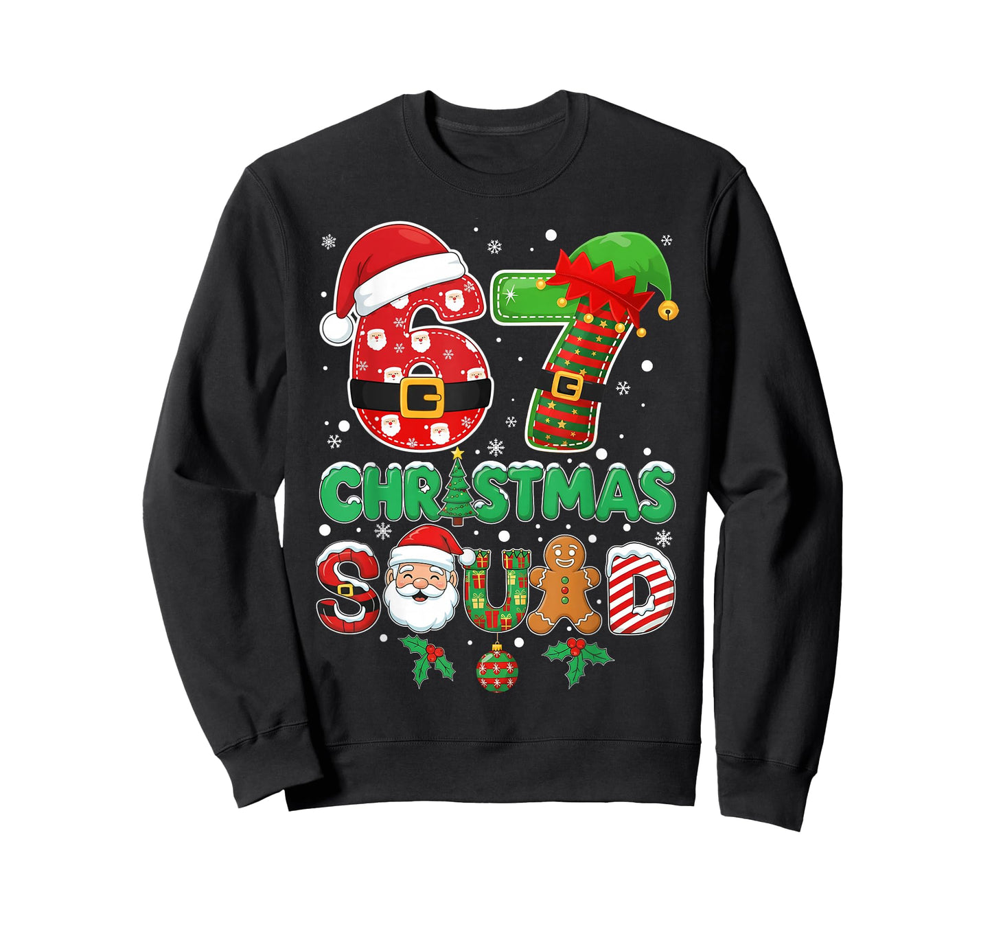 6-7 Christmas Squad Funny 67 Six Seven Meme Xmas 6 7 Crew T-Shirt