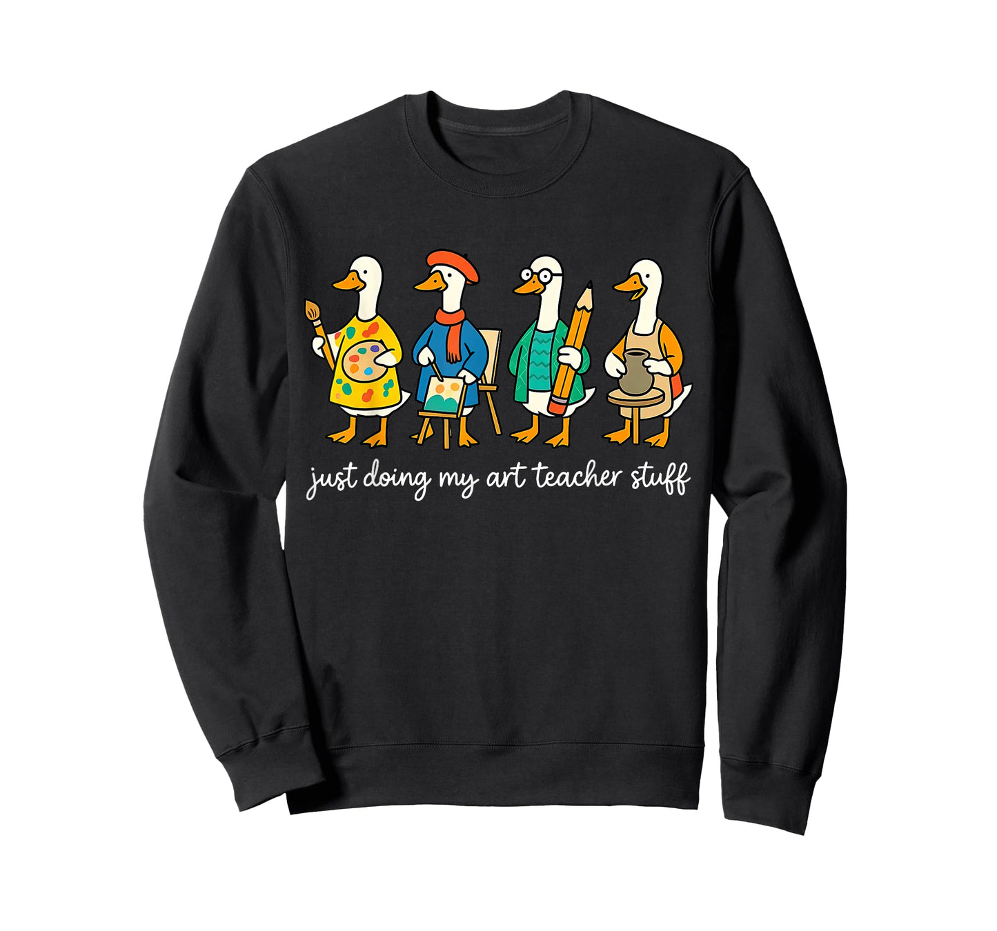 Funny Silly Goose Teaching Art Teacher Painting Drawing Grad T-Shirt