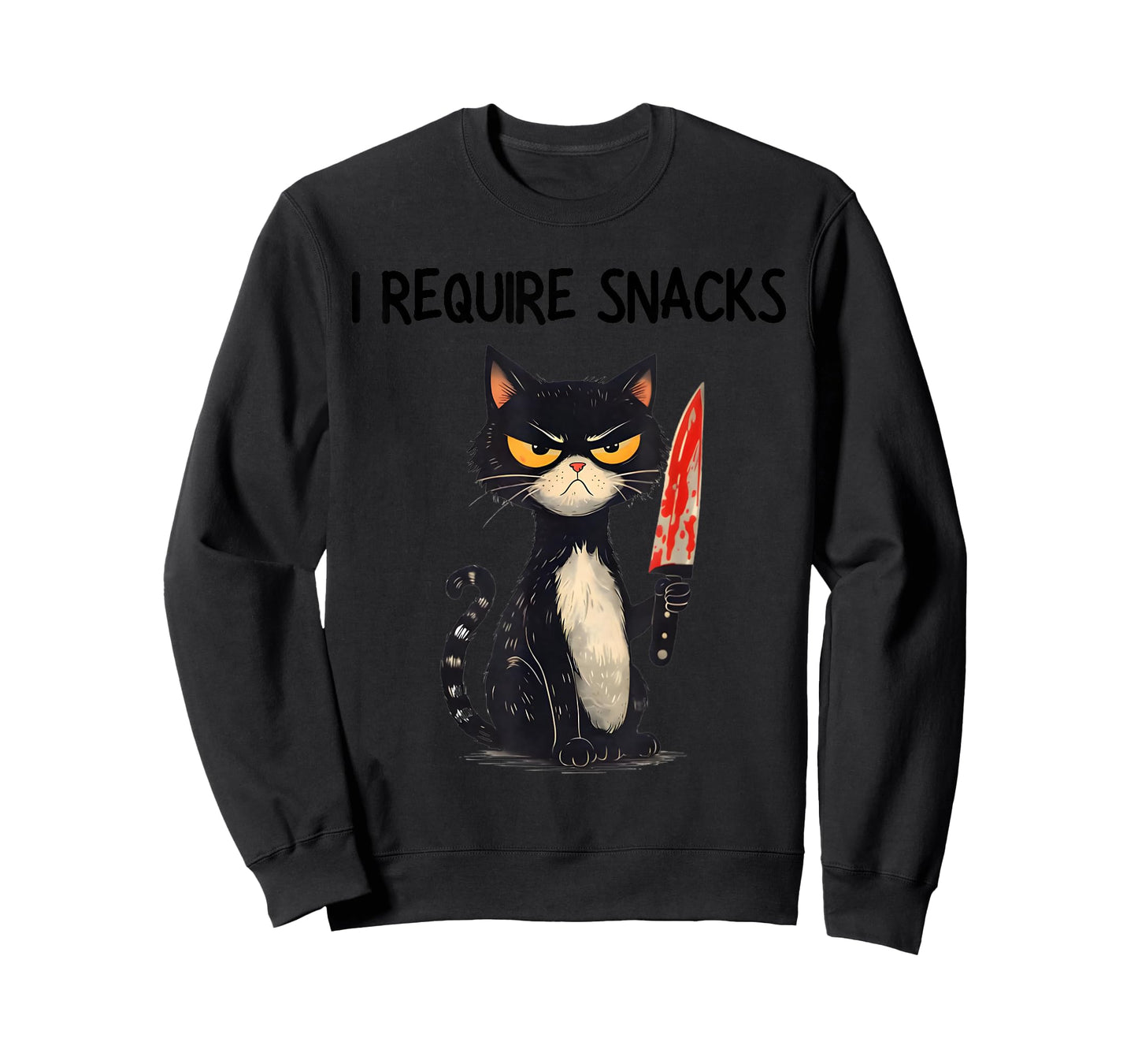 Funny Cat Meme I Require Snacks Design Men Women T-Shirt