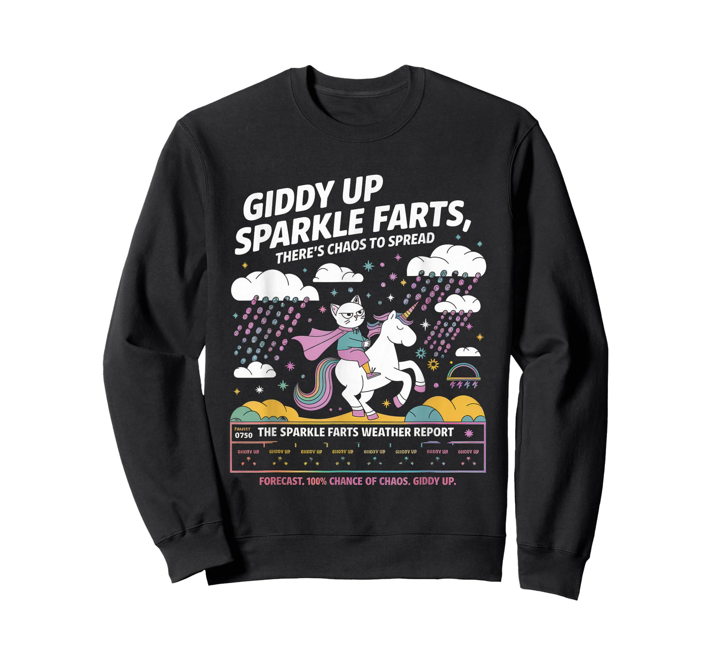 Giddy Up Sparkle Farts Tshirt Girl There's Chaos to Spread T-Shirt