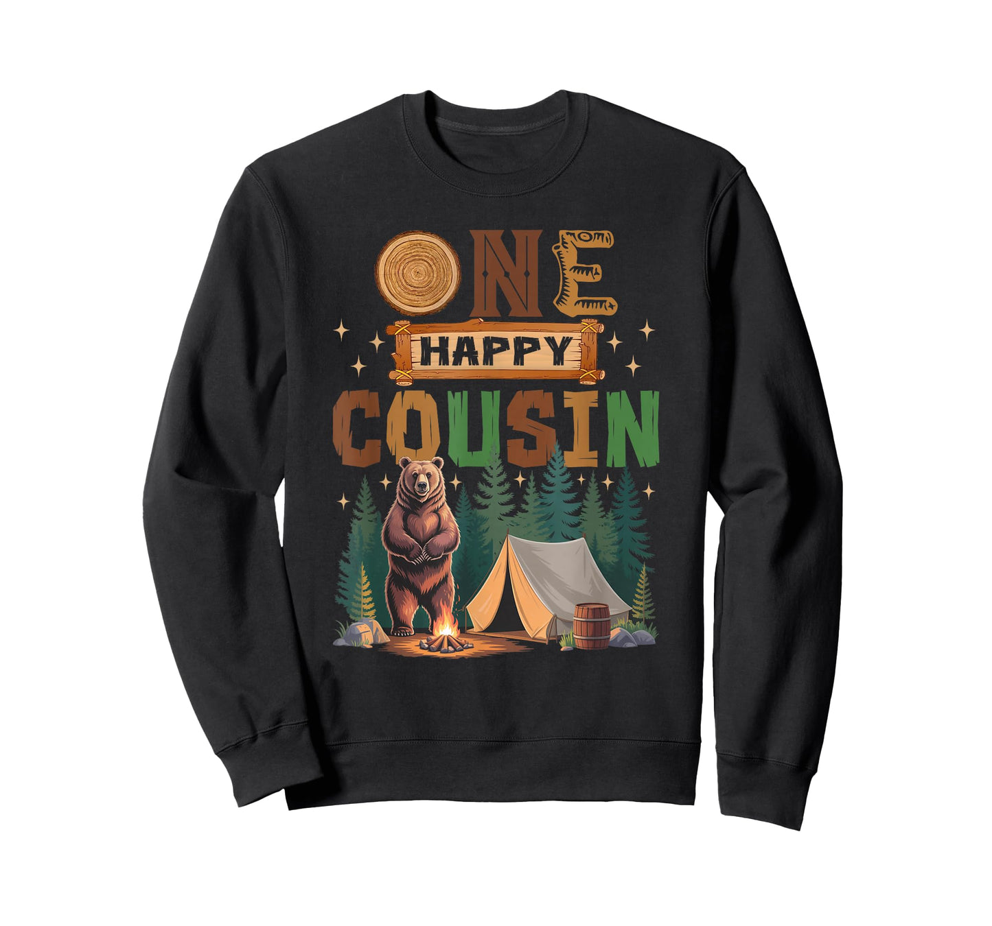 One Happy Cousin Camper 1St Birthday Camping Bear T-Shirt