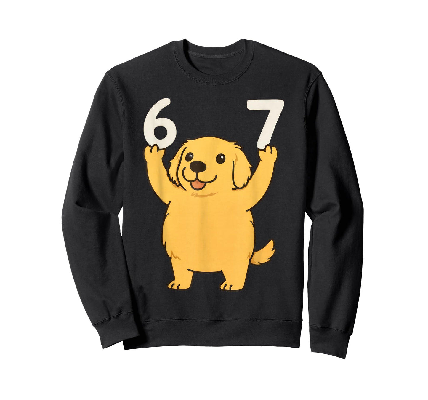Golden Retriever Dog 67 Meme Six Seven Funny T-Shirt