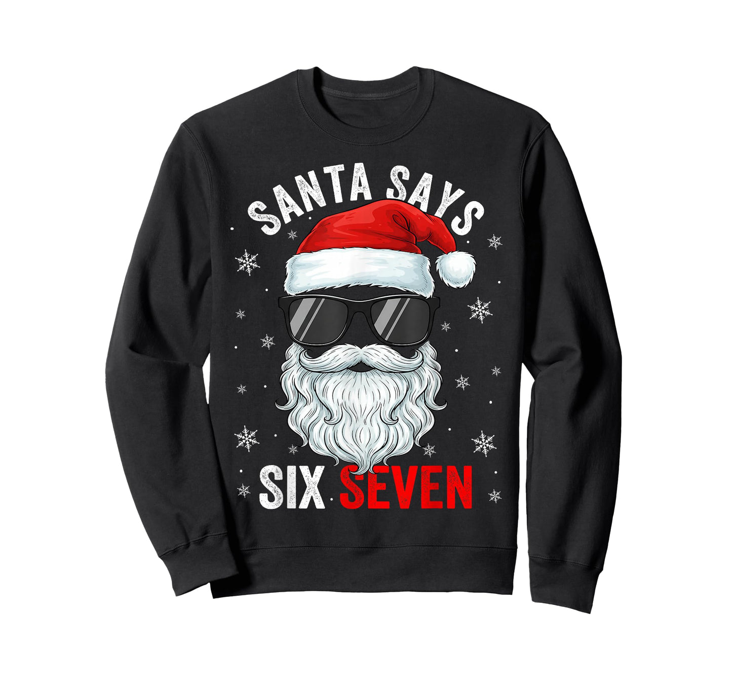 Santa Says Six Seven Christmas Boys Men Funny Meme Gen Alpha T-Shirt