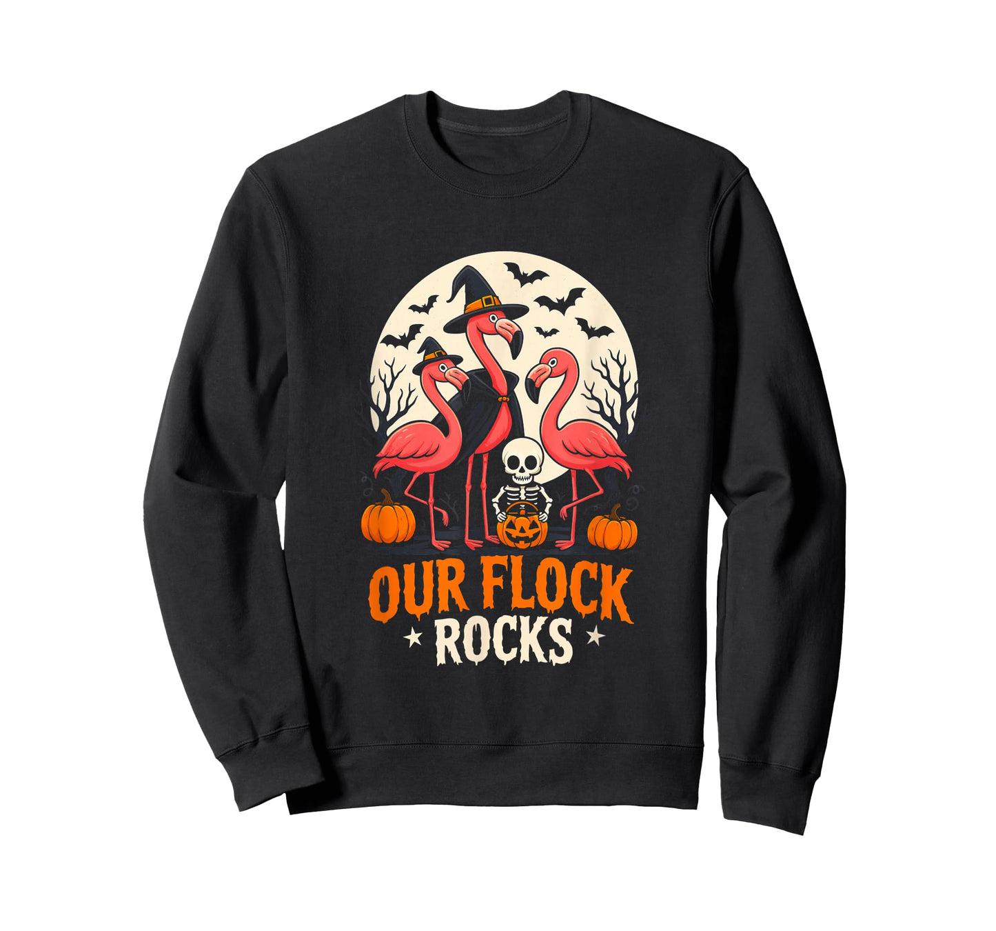 Our Flock Rocks Flamingo Family Halloween Party Costume Fun T-Shirt