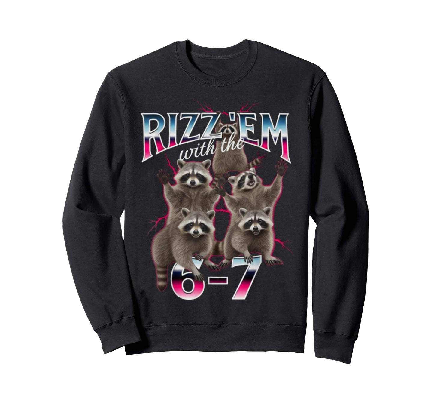 Autism Rizz 'Em with The 6-7 Funny Raccoon 67 Meme Six Seven T-Shirt