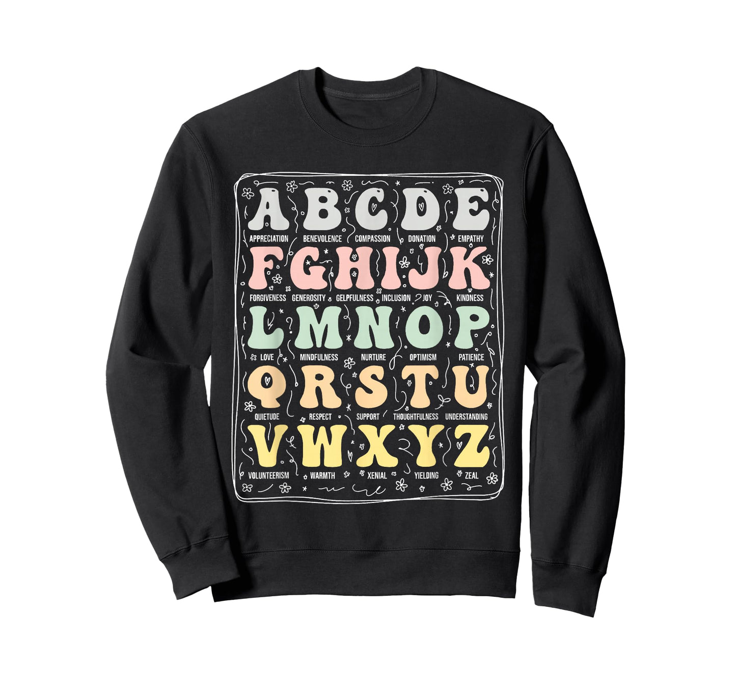 Alphabet of Kindness Positive Traits Kindness Men Women Kids T-Shirt