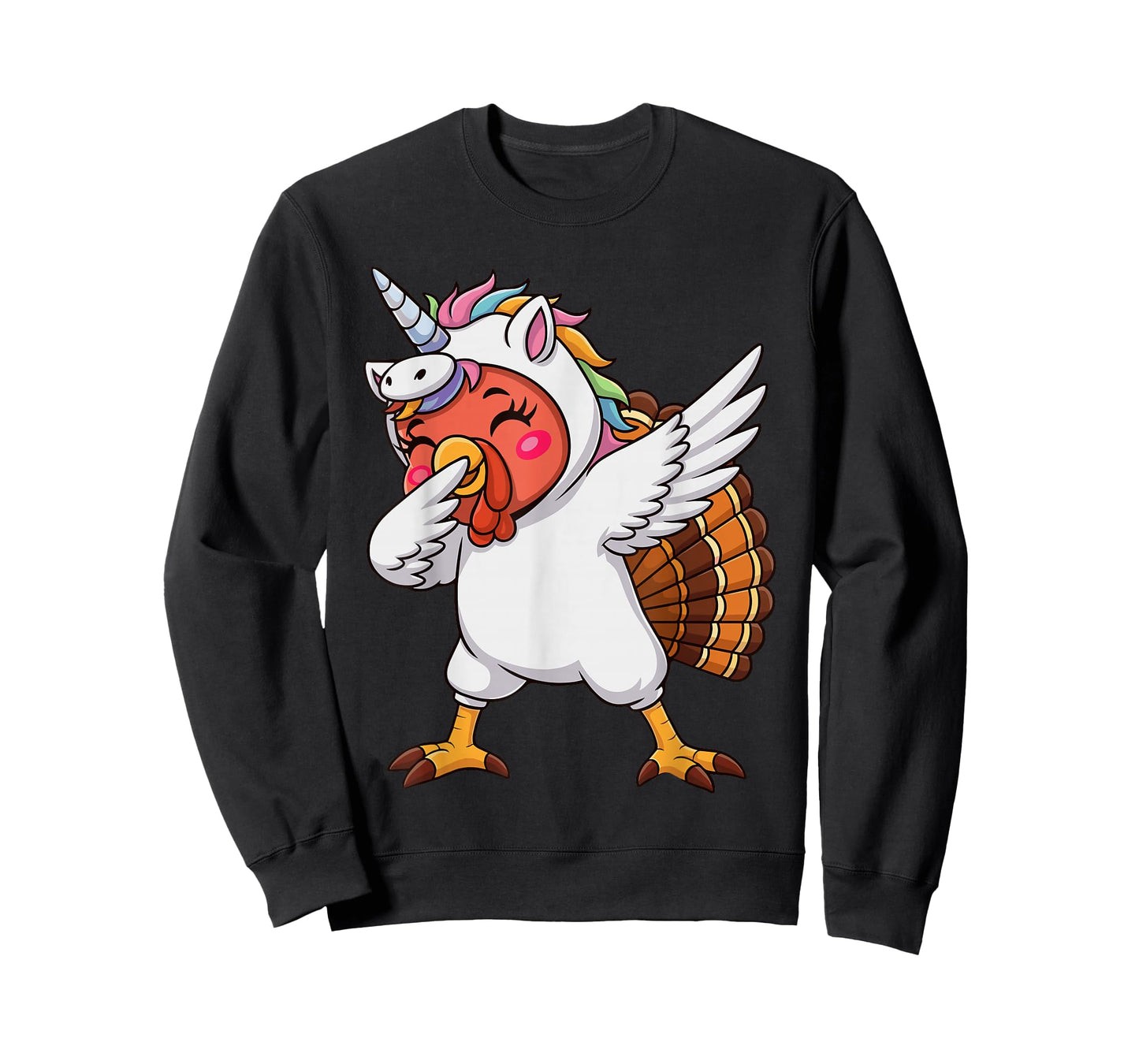 Funny Dabbing Turkey in Disguise Unicorn Thanksgiving Girls T-Shirt