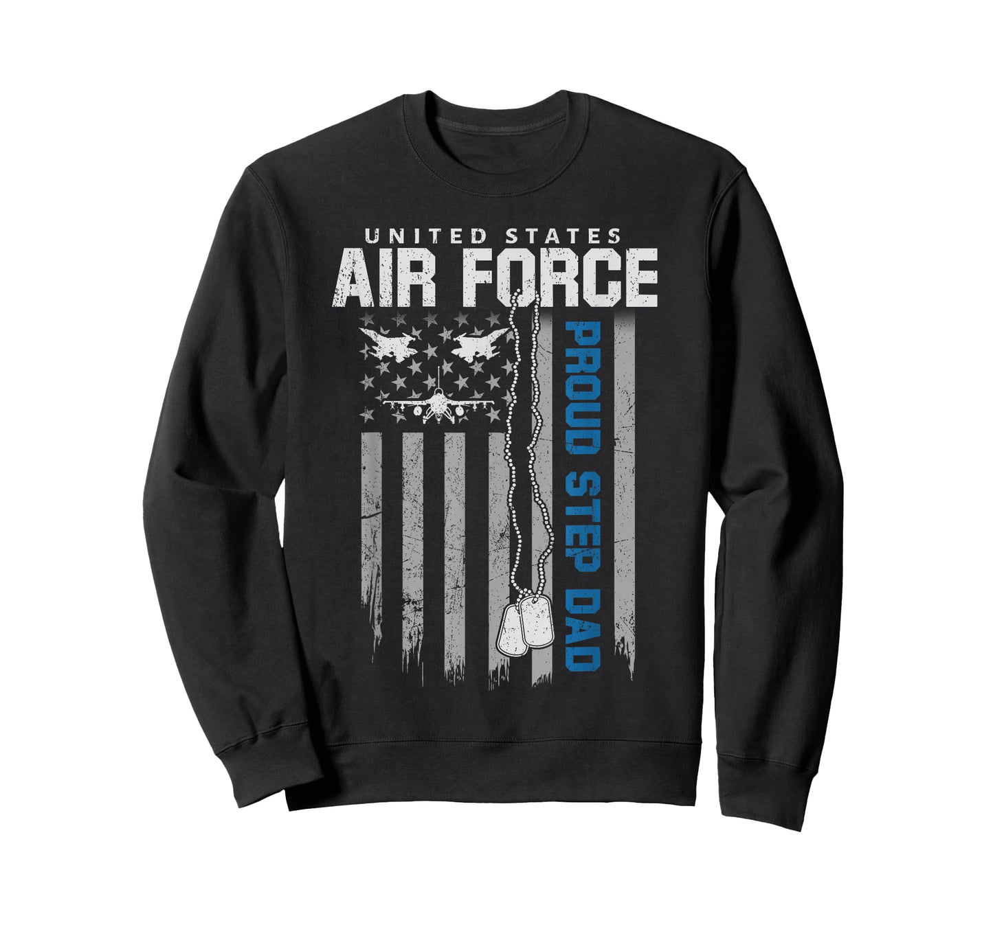 US Air Force Proud Step Dad Flag American Family Matching T-Shirt