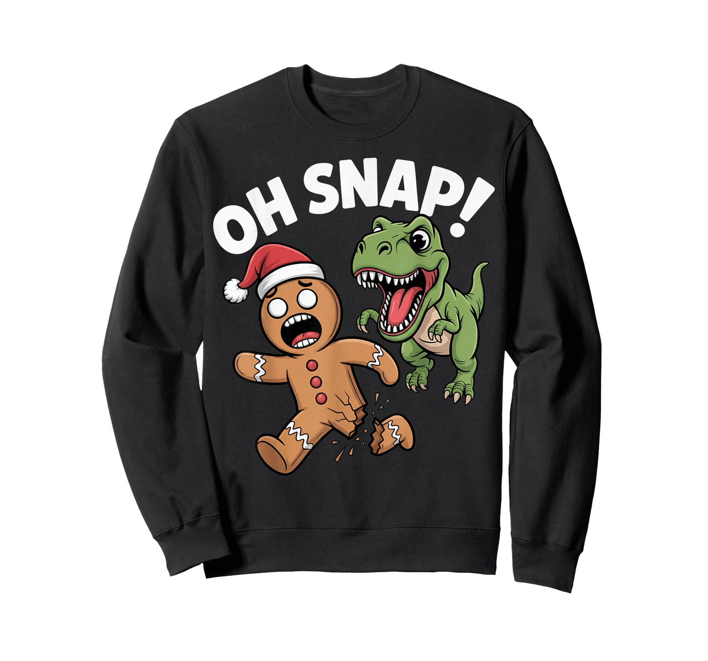 Funny Oh Snap Gingerbread Man T-Rex Xmas Pajama Christmas bo T-Shirt