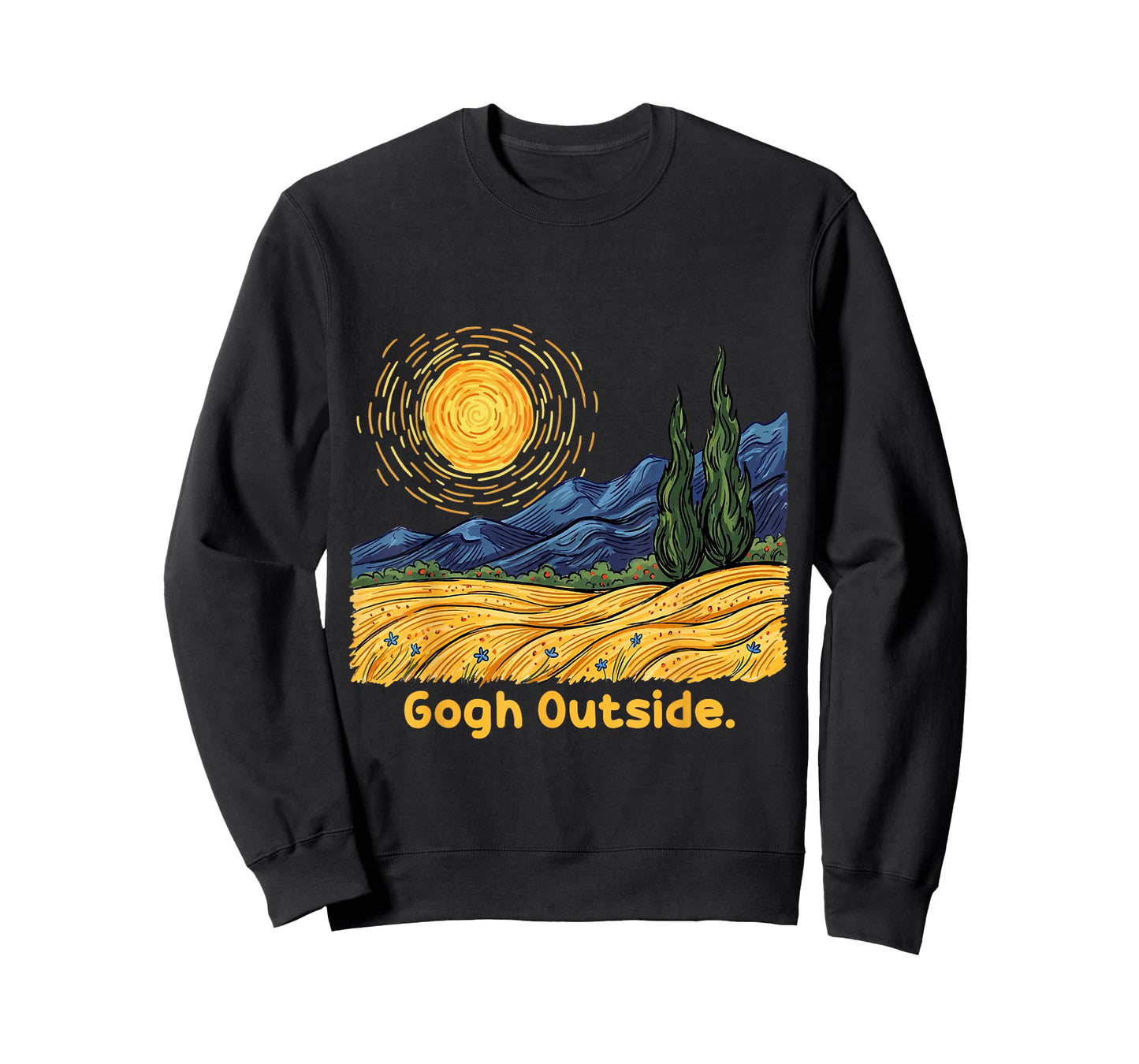 Vintage Gogh Outside Nature Funny Art Lover Graphic T-Shirt