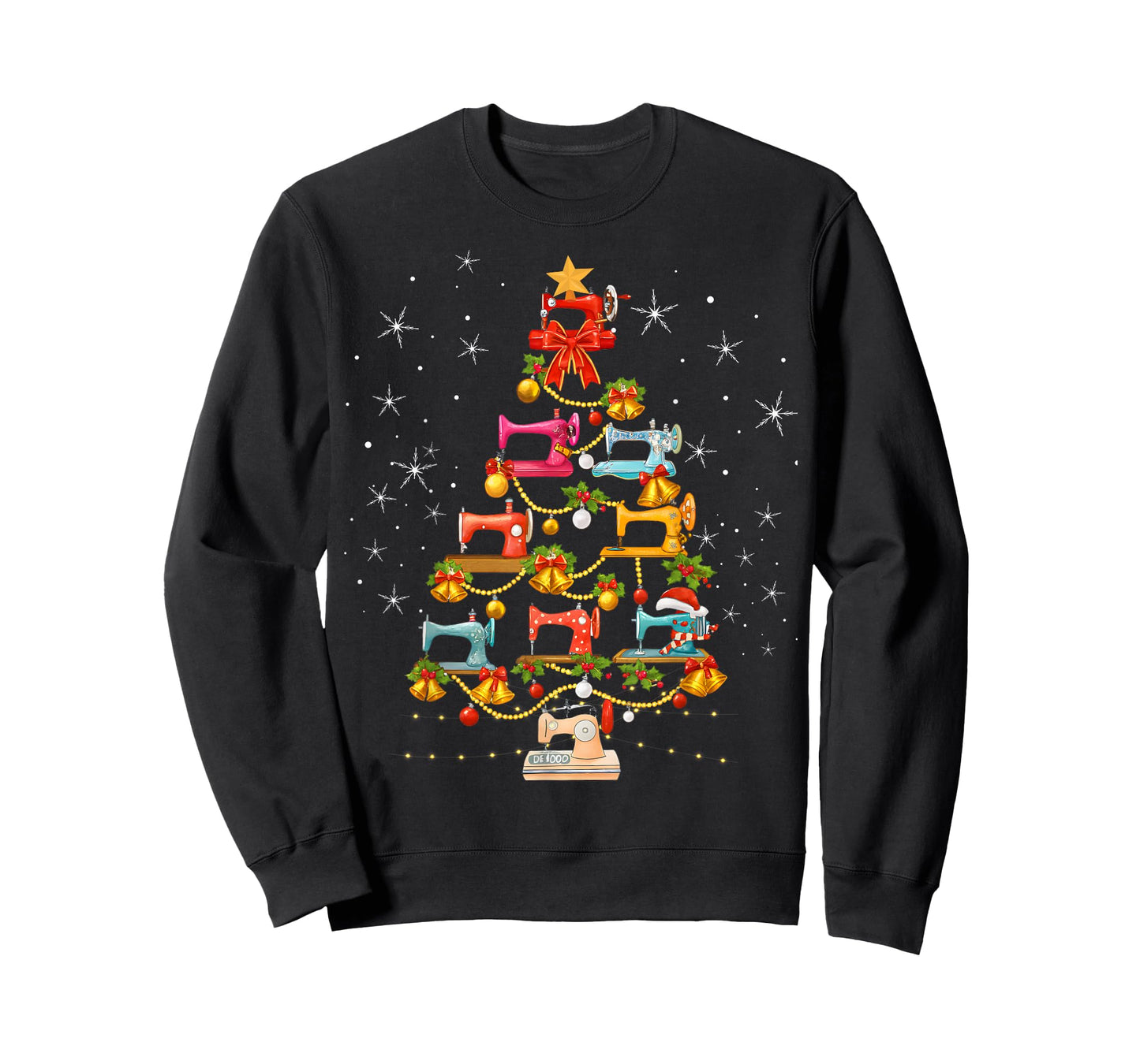 Cute Sewing Machine Christmas Tree Christmas Ornament Women T-Shirt