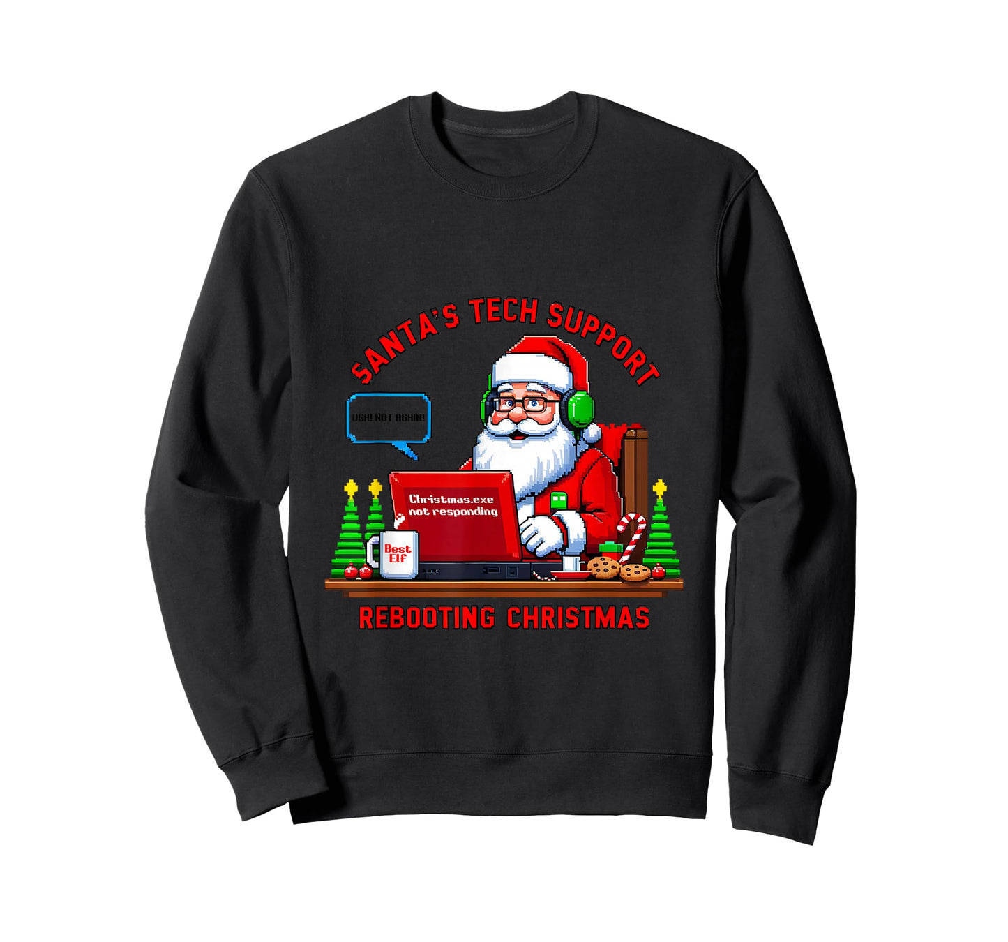 Computer Meme Funny Santa's Tech Support Rebooting Christmas T-Shirt