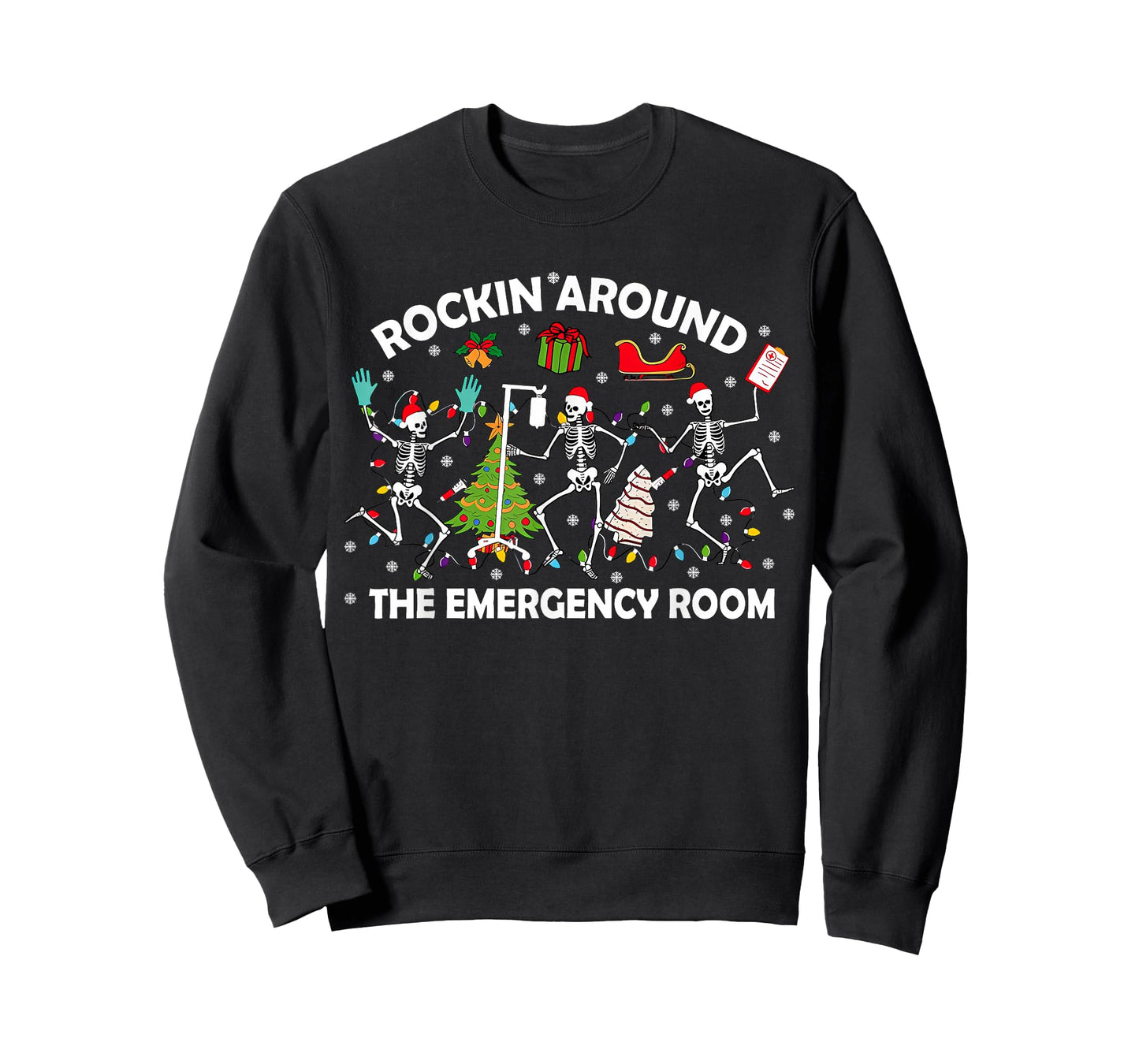 Rockin Around Emergency Room Funny Christmas ER RN Nurse T-Shirt
