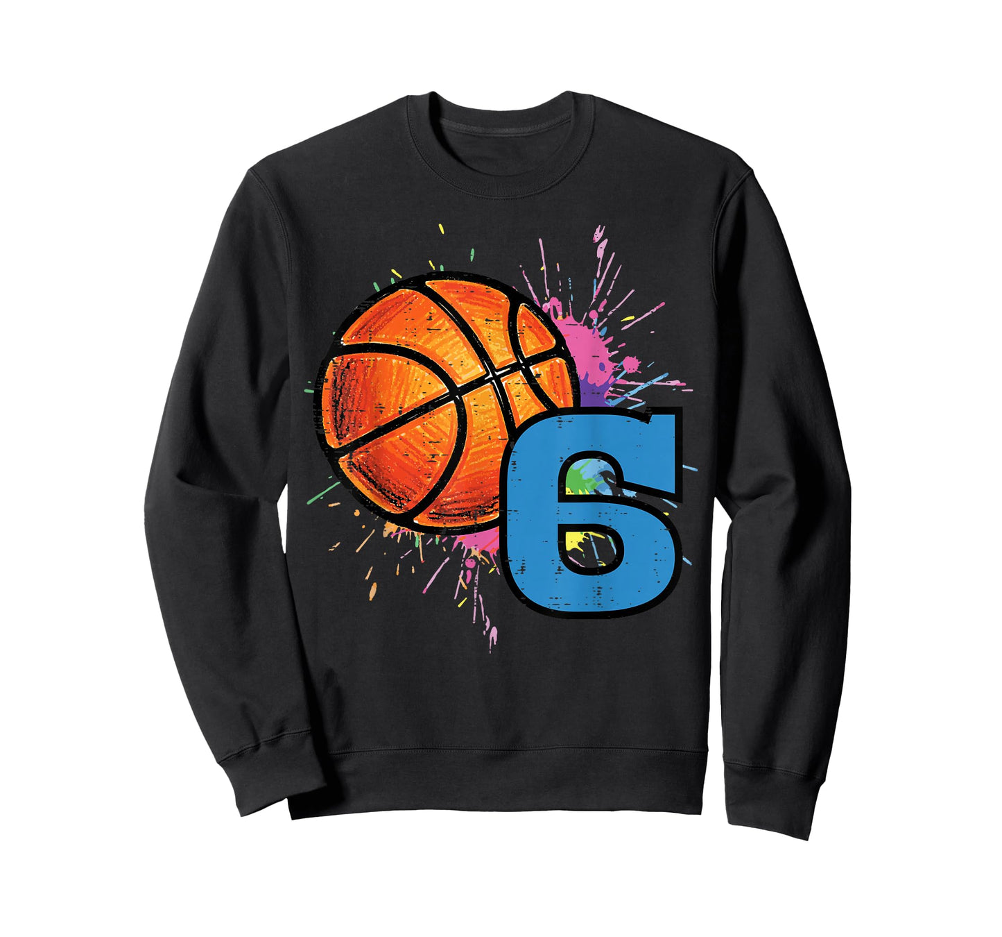 6th Birthday Basketball 6 Year Old Bday Sports Boys Kids T-Shirt