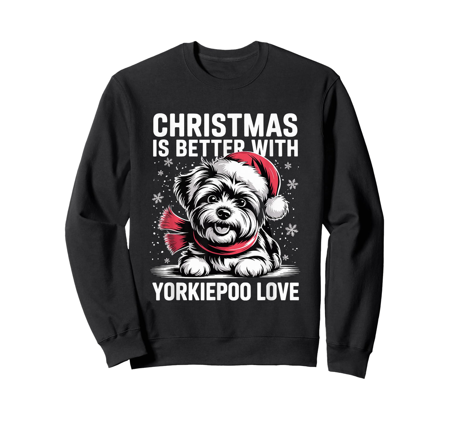 Cute Xmas Puppy Dog Christmas is Better with Yorkiepoo Love T-Shirt