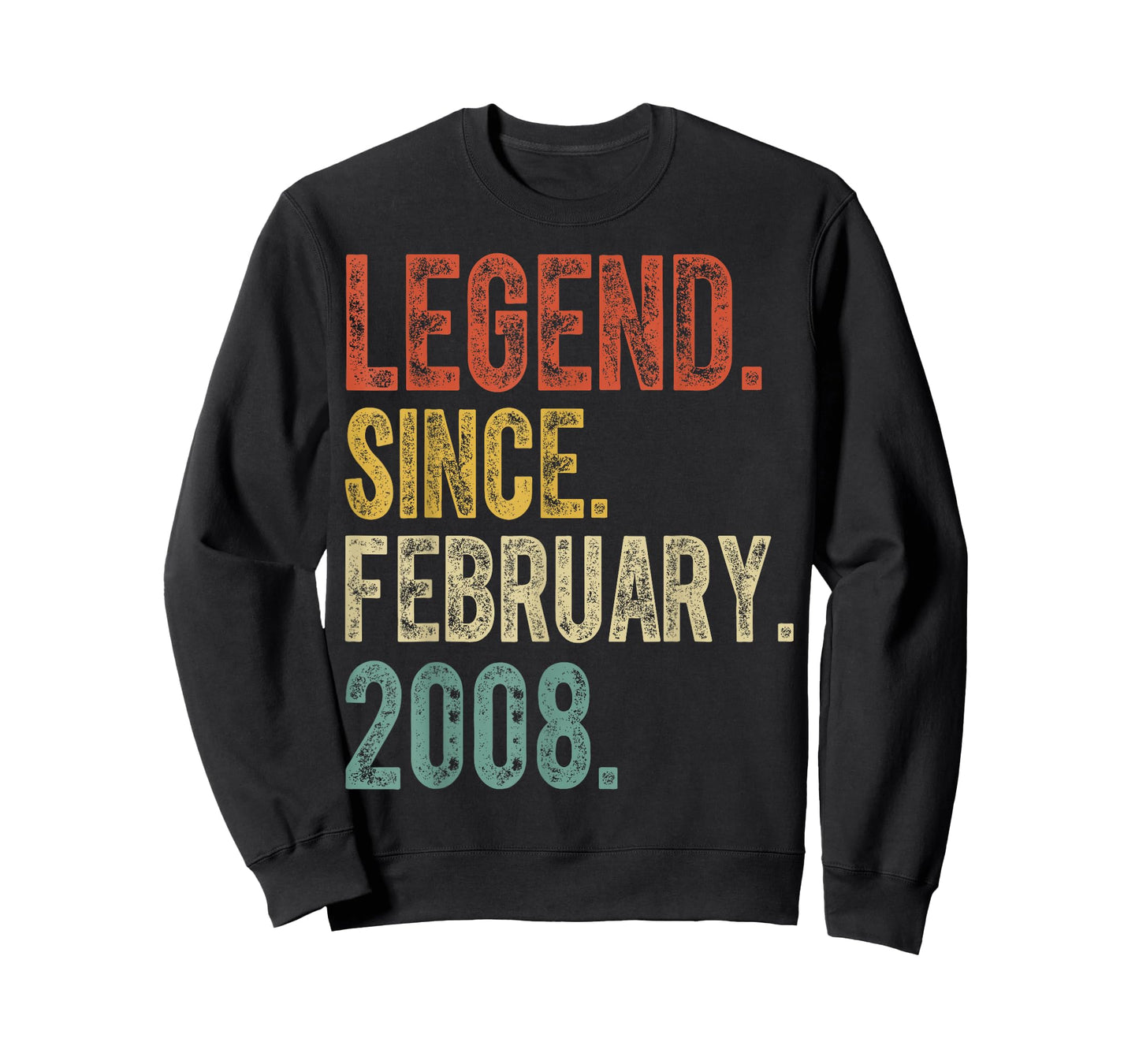 Retro 18 Years Old Legend Since February 2008 18th Birthday T-Shirt