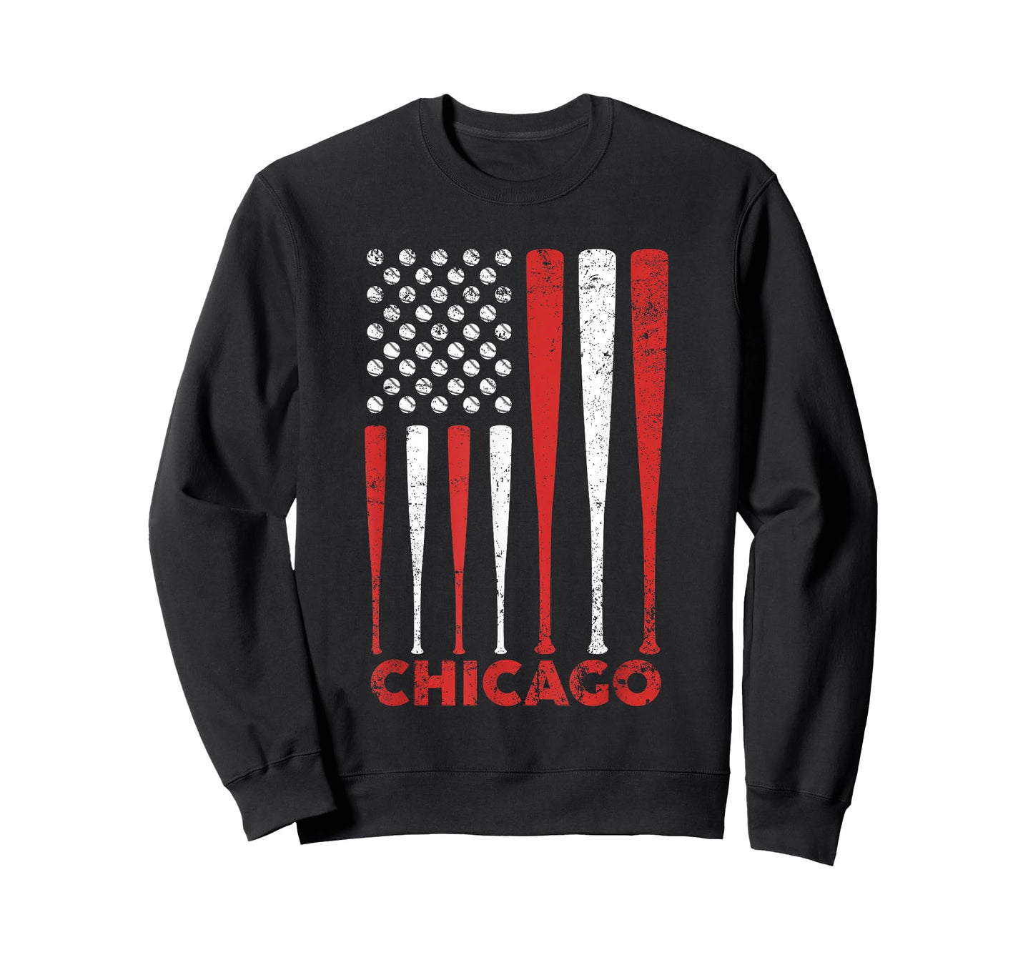 Chicago Flag Vintage Baseball Gift for Men Women Kids T-Shirt