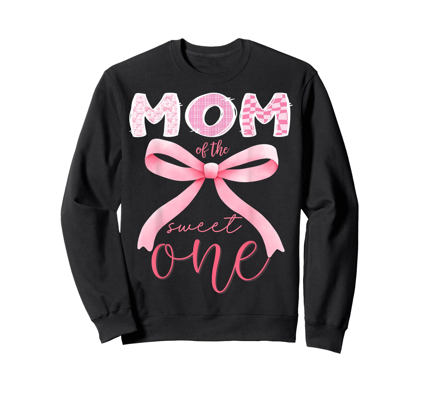 Mom of The Sweet One Pink Coquette Bow 1st Birthday Girl T-Shirt