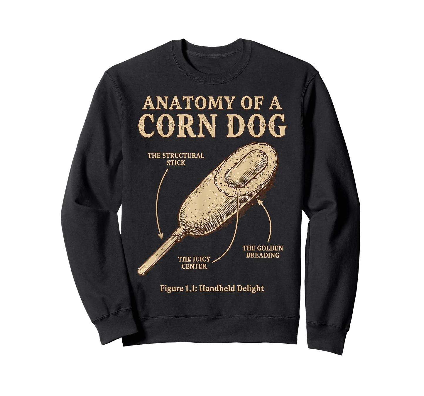 Anatomy of A Corn Dog Meme Ironic Scientific Food Diagram T-Shirt