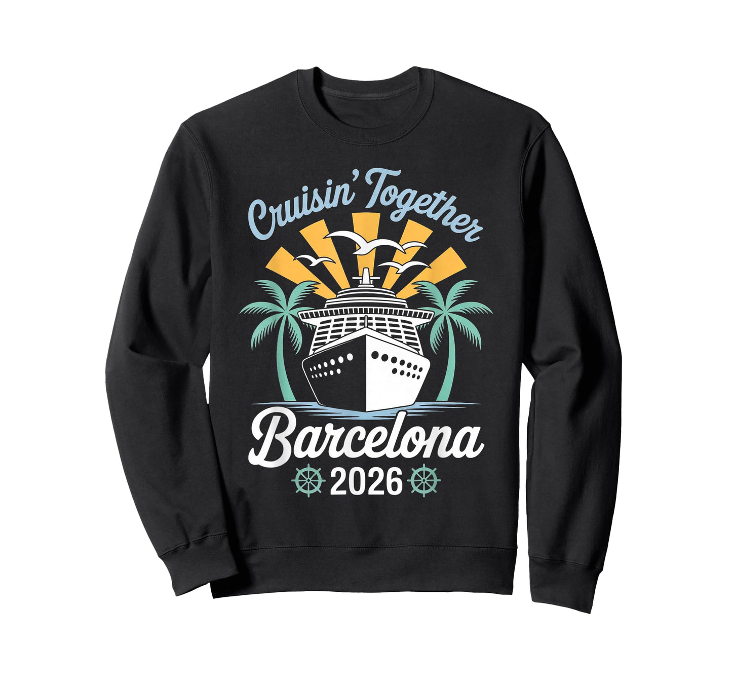 Cruisin Together Barcelona Funny Couples Cruise 2026 T-Shirt