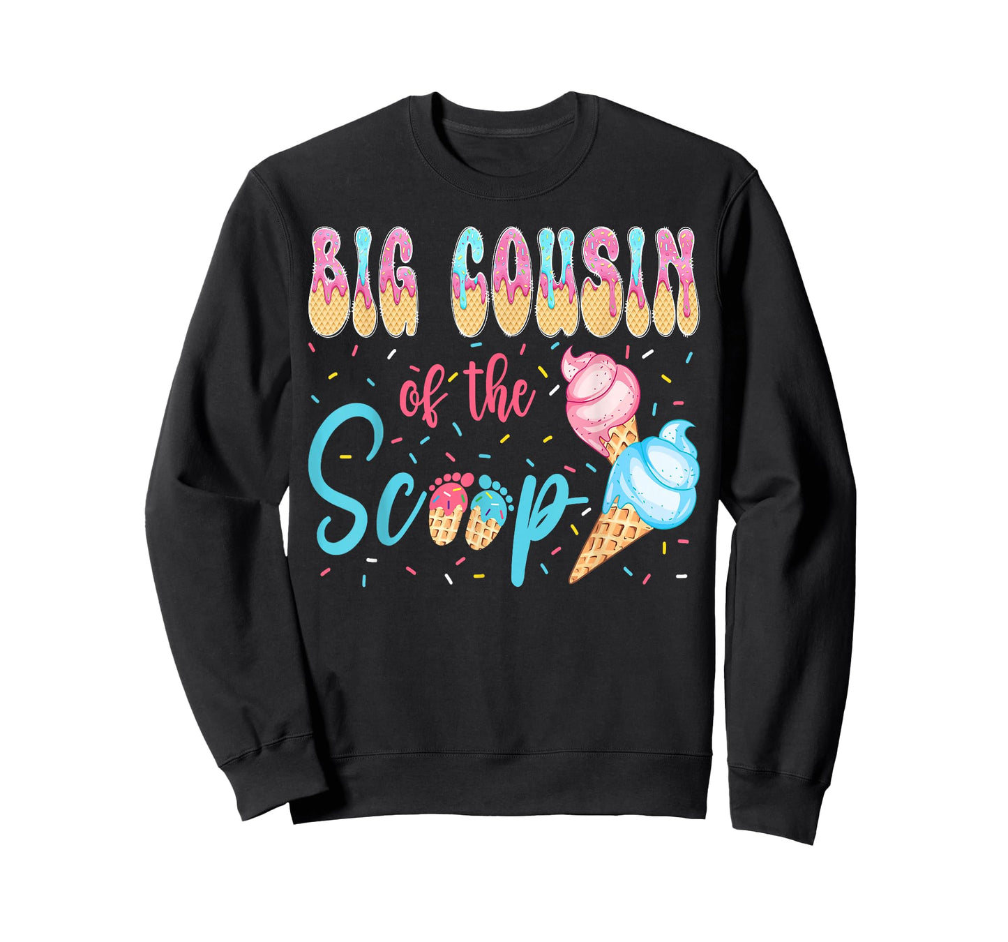 Big Cousin of The Scoop Ice Cream Gender Reveal Baby Shower T-Shirt