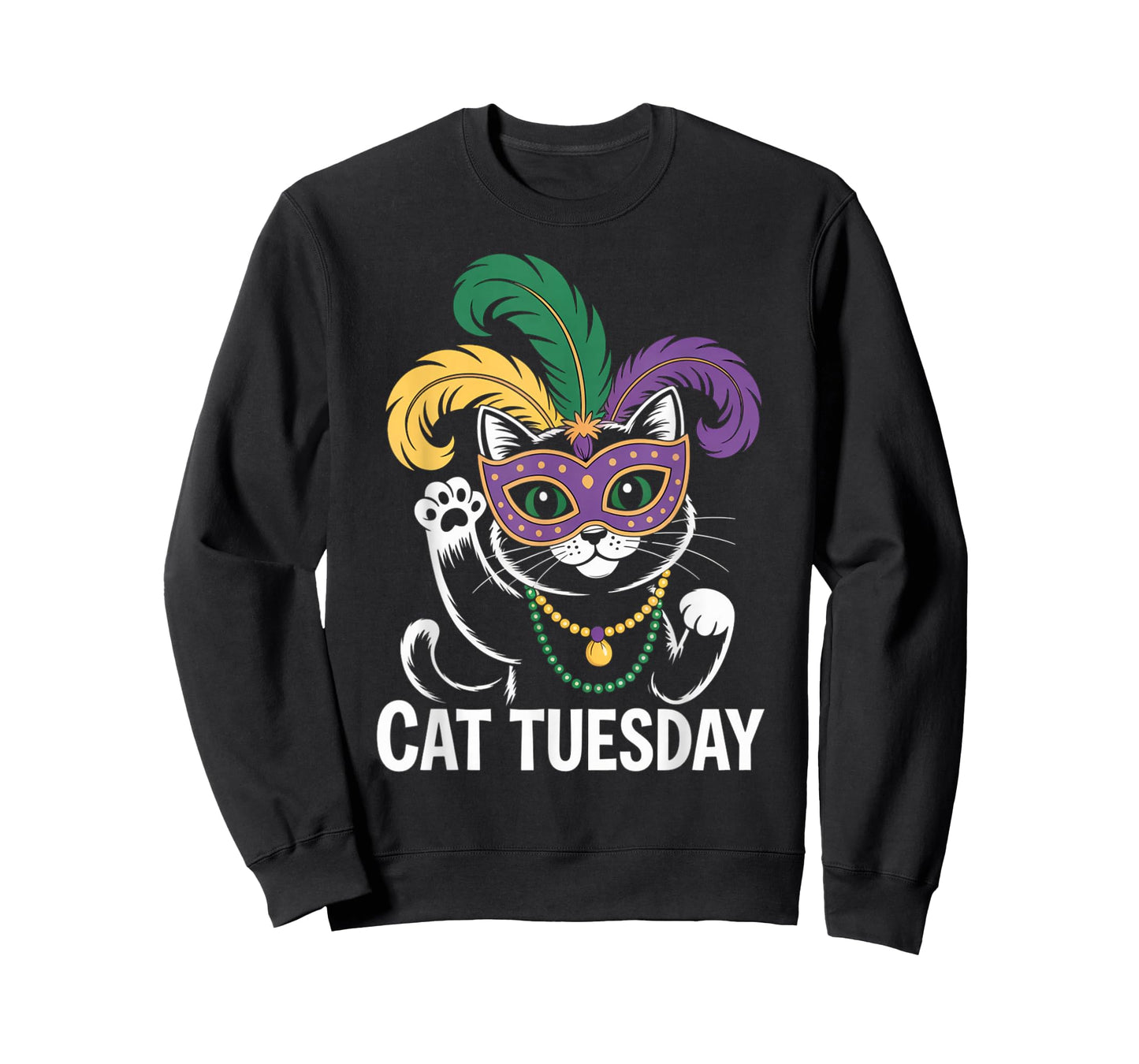 Mardi Gras Cat Tuesday New Orleans Party Cat Lover T-Shirt