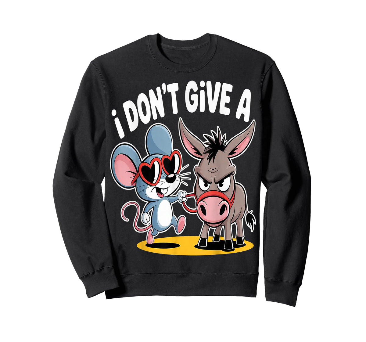 I Don't Give a Rat's Ass Mouse Donkey Sarcastic Animal Humor T-Shirt