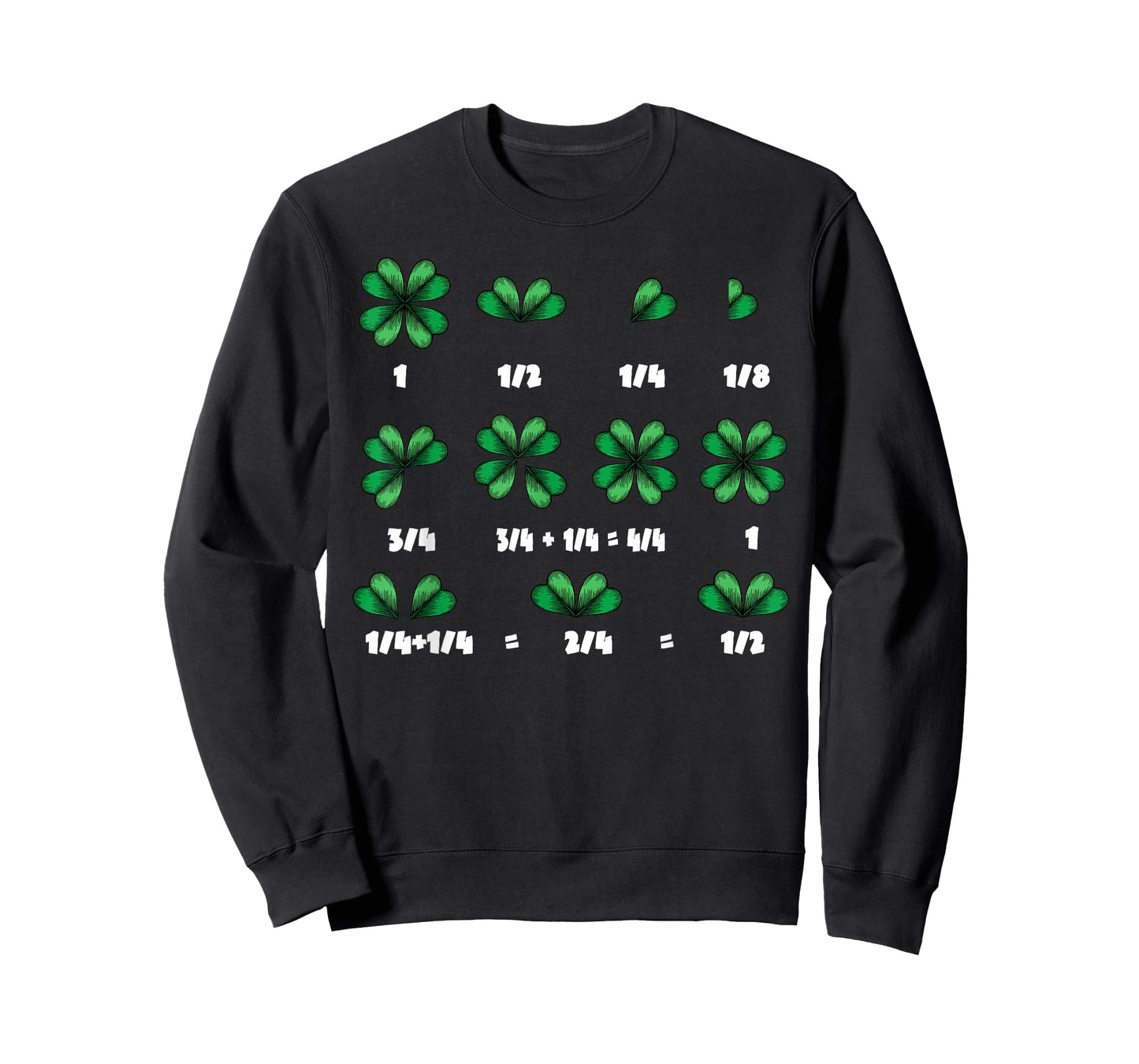 St Patricks Day Math Fraction Clover Shamrock Funny Teacher T-Shirt