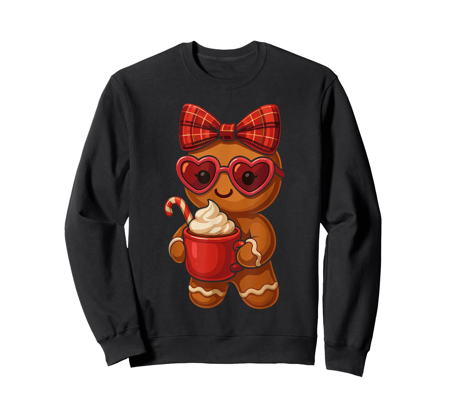 Gingerbread Drinking Hot Chocolate Christmas for Women Girls T-Shirt