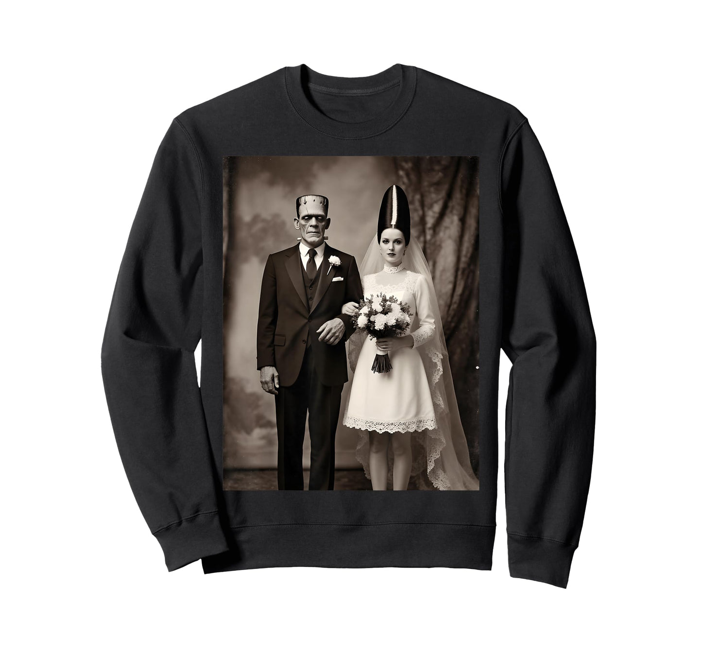 Vintage Horror Romance Frankenstein Wedding Halloween Party T-Shirt