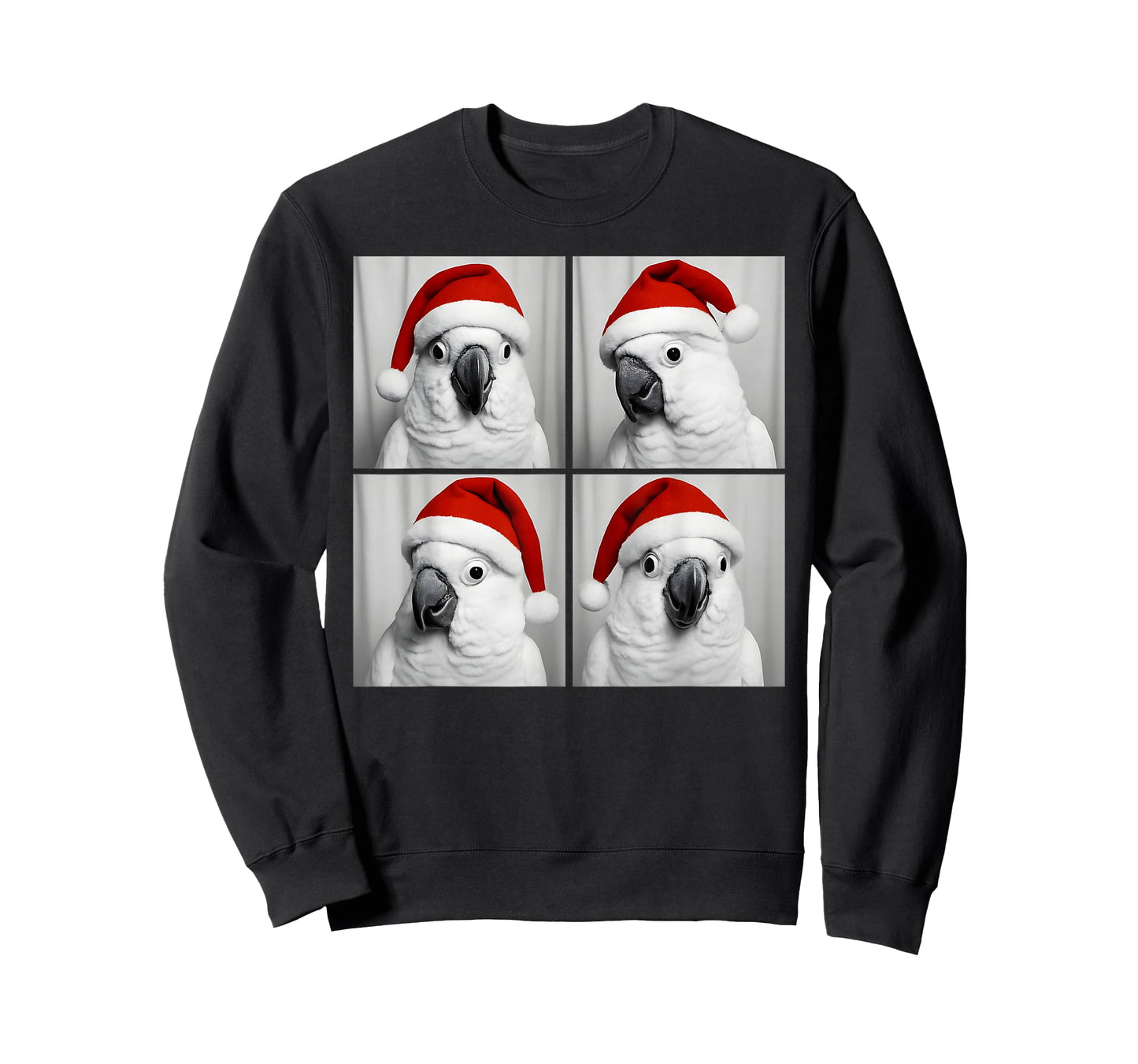 Funny Christmas Umbrella Cockatoo Santa Photo Booth Parrot T-Shirt
