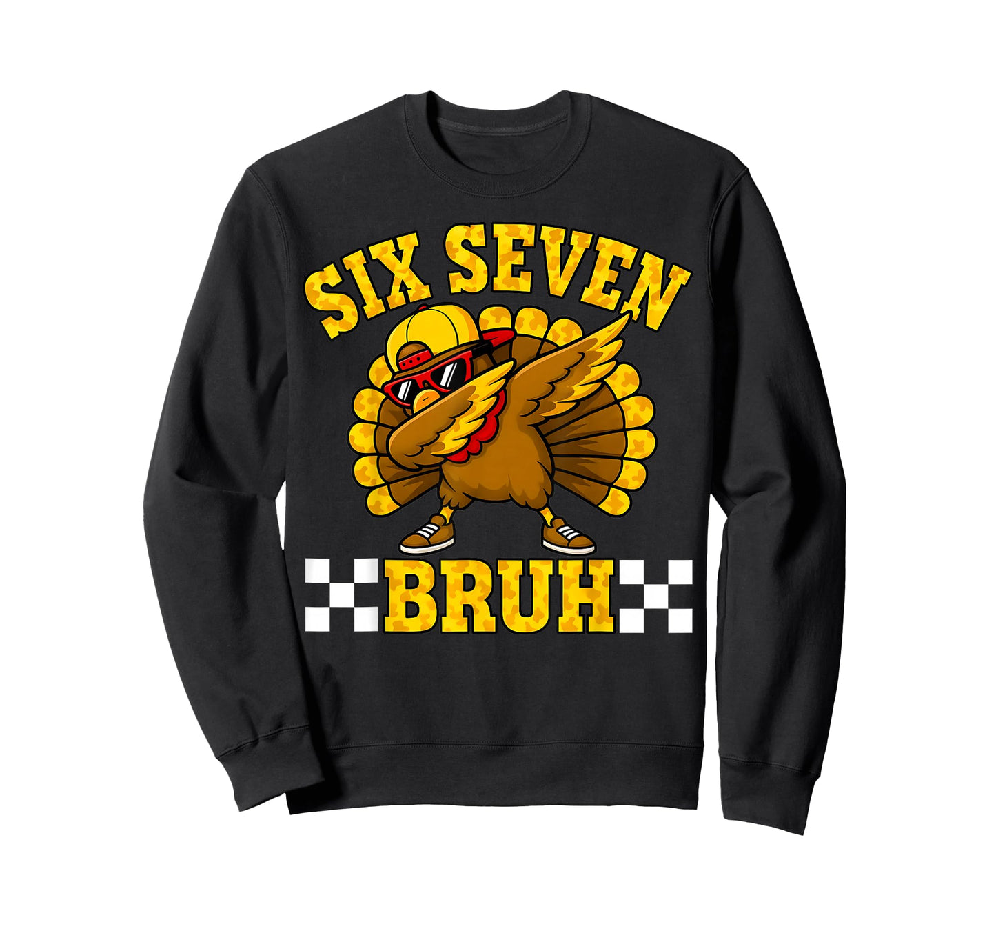 Six Seven Bruh Dabbing Turkey Thanksgiving 67 Meme T-Shirt