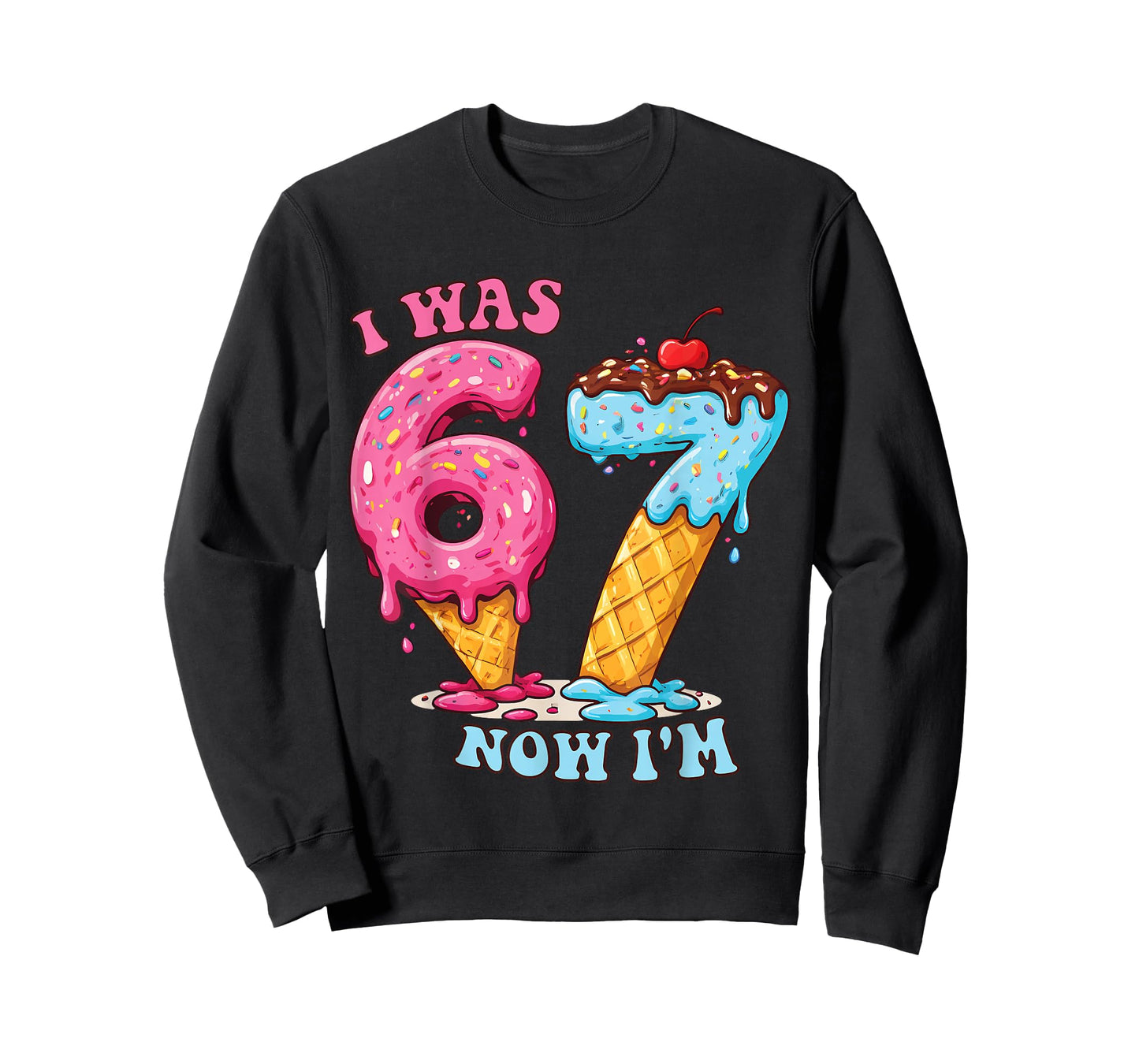 Ice Cream Donut Drip I was 6 Now Im 7th Birthday T-Shirt