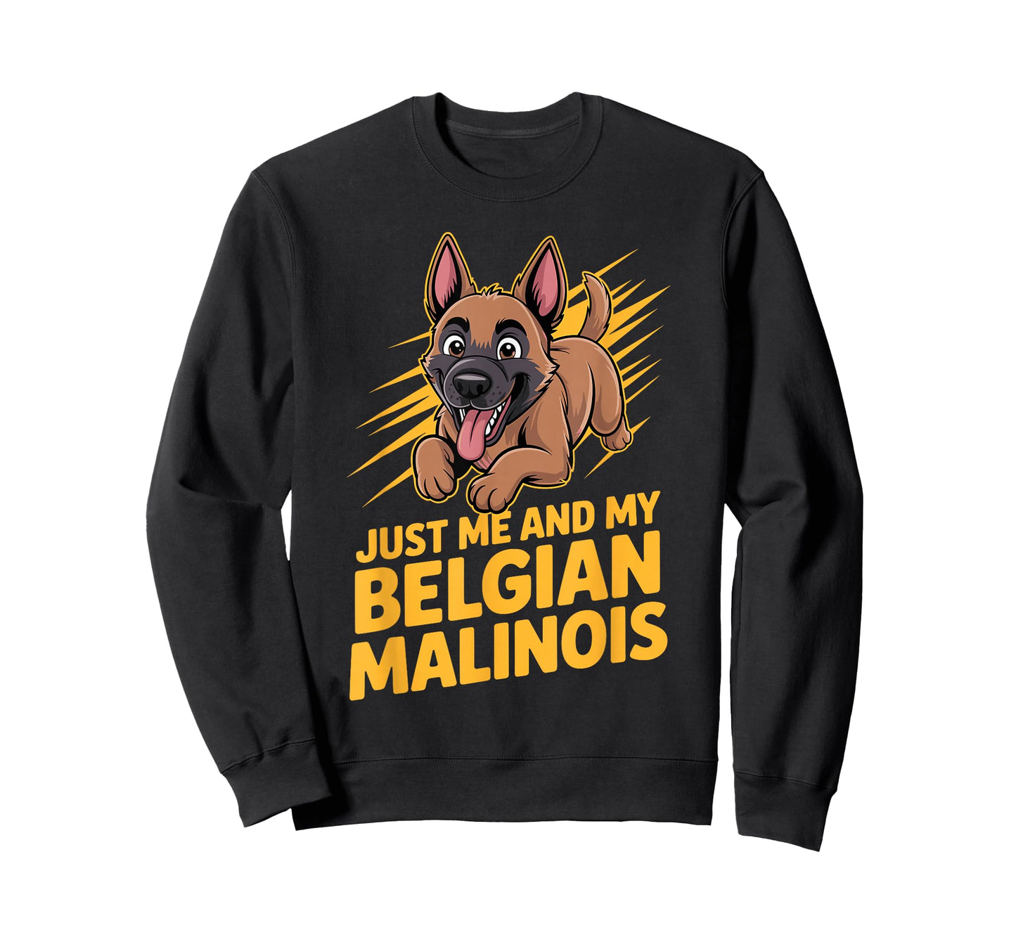 Cartoon Pet Dog Breed Funny Just me and My Belgian Malinois T-Shirt