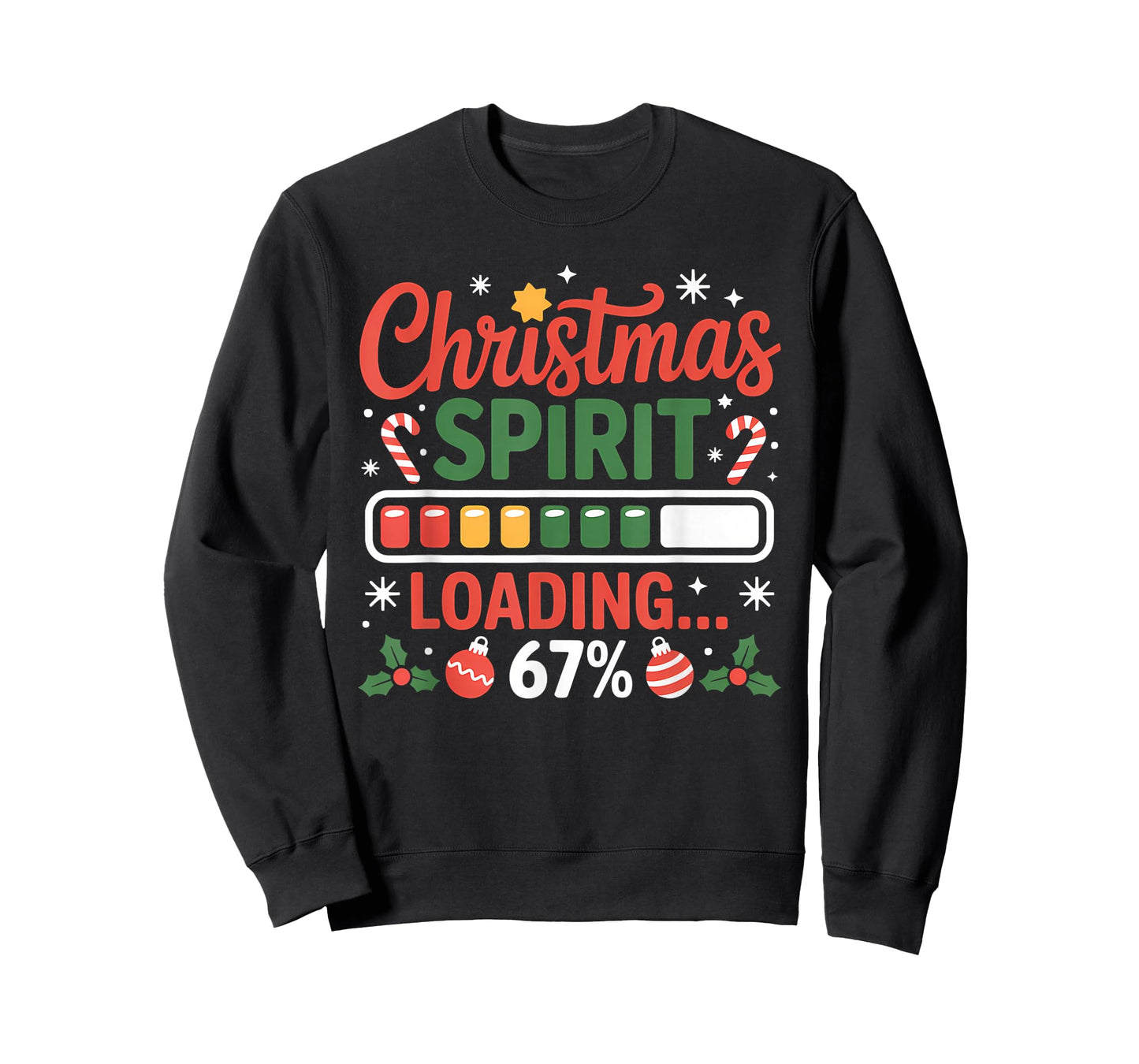 67 Meme Christmas Spirit Loading 67% Six Seven for Kids T-Shirt