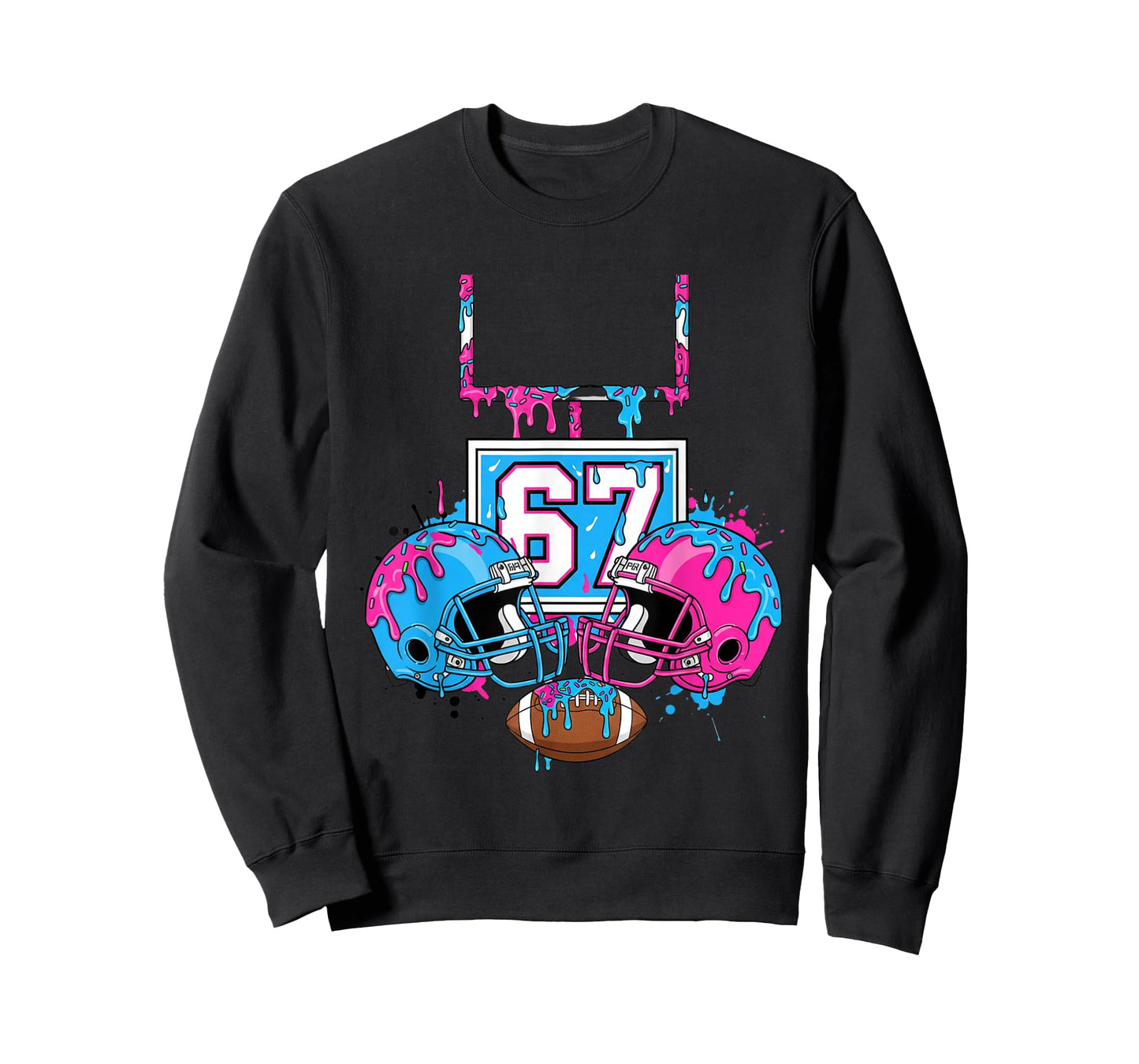 Funny 67 Football Ice Cream Drip 67th Sports Men & Women T-Shirt