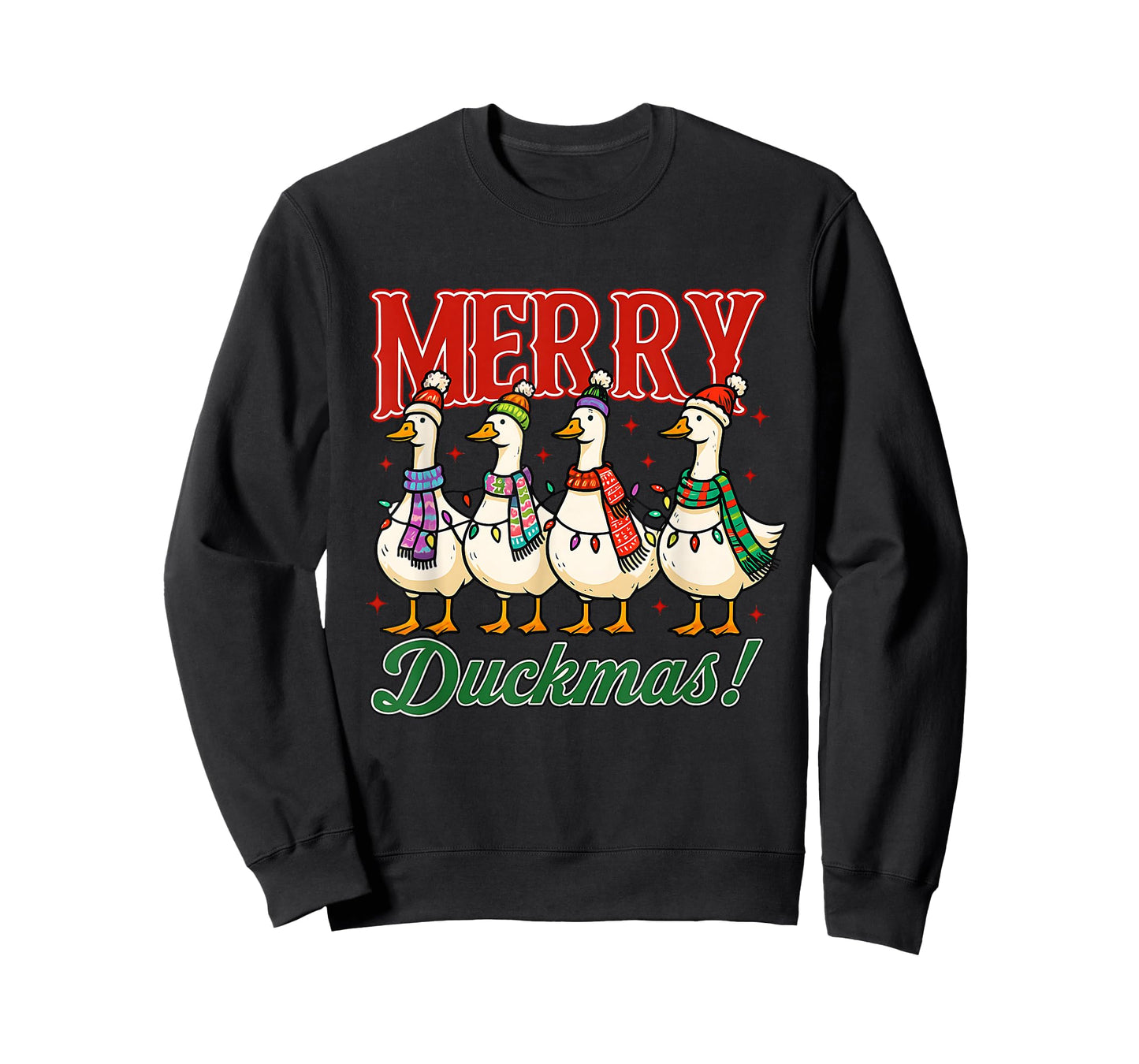 Merry Duckmas Goose in Festive Santa Christmas Hats T-Shirt