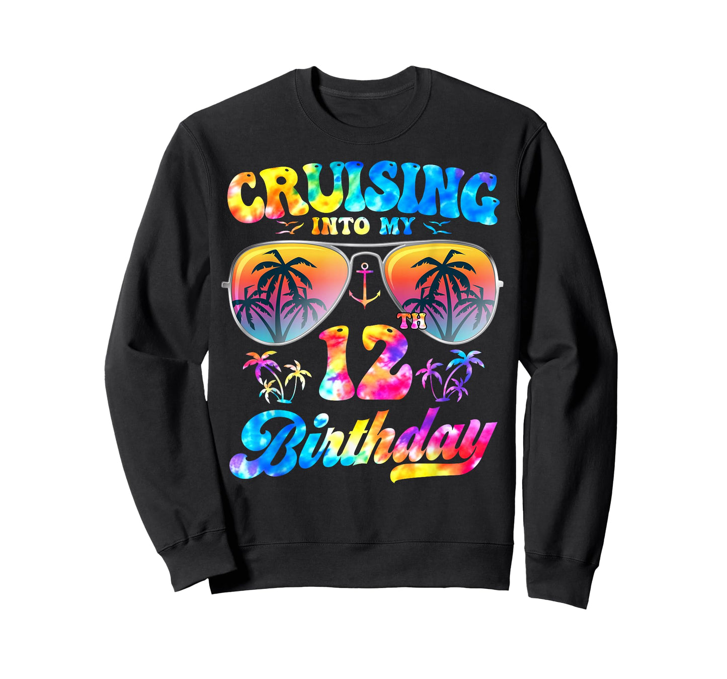 Tie-Dye Cruising Into My 12th Birthday Cruise 12 Years Old T-Shirt