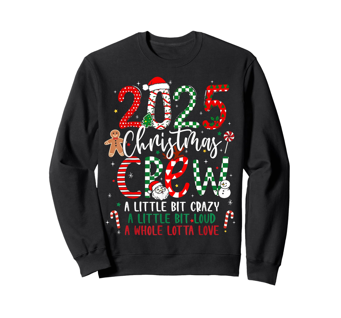 Christmas Crew 2025 Family Christmas Xmas Pajamas Matching T-Shirt