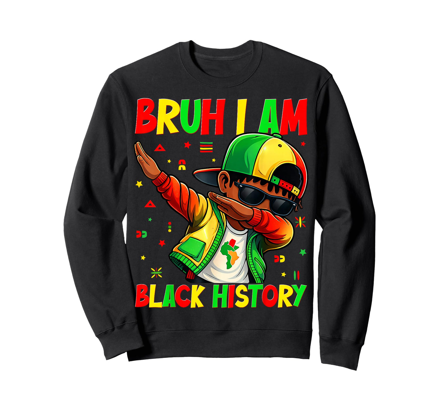 Bruh I Am Black History Month Dabbing Boy African Kid T-Shirt