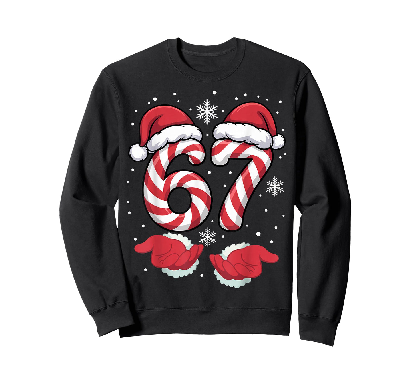 Funny Xmas Viral 67 Candy Canes Santa Funny Holiday Kids T-Shirt