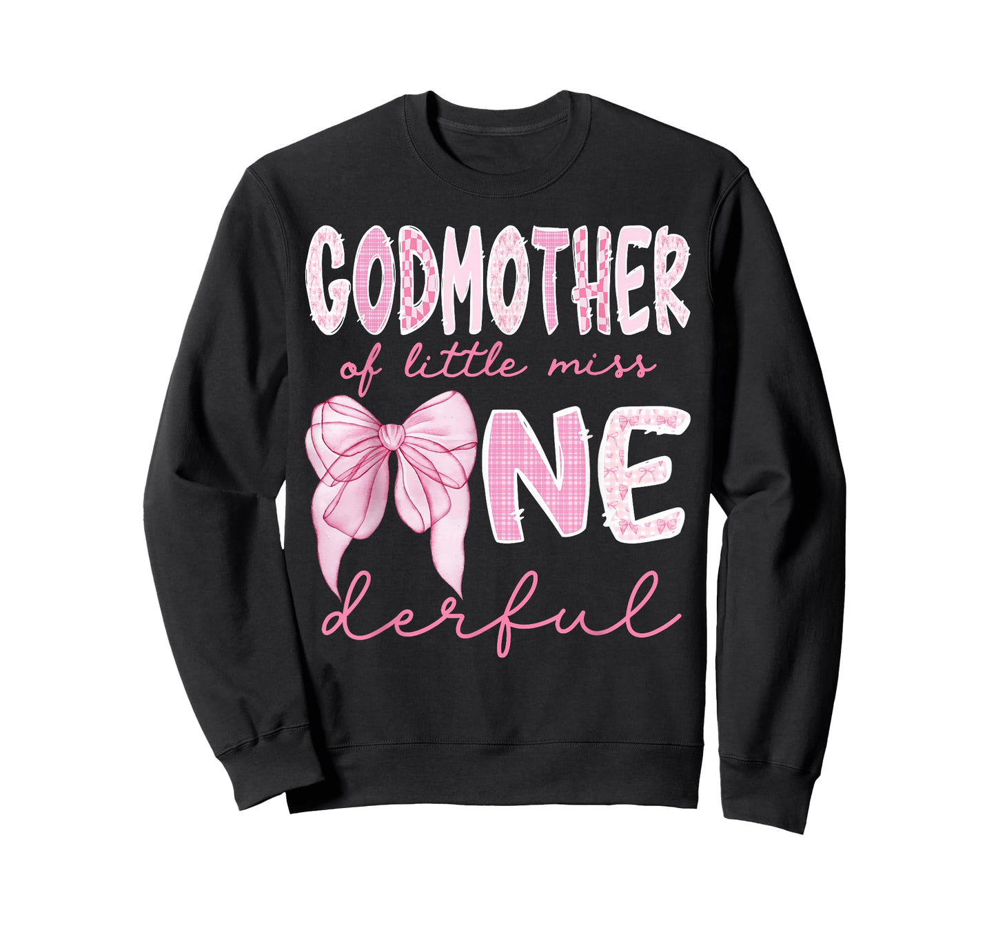 Godmother of Little Miss Onederful First Birthday Girl Bow T-Shirt