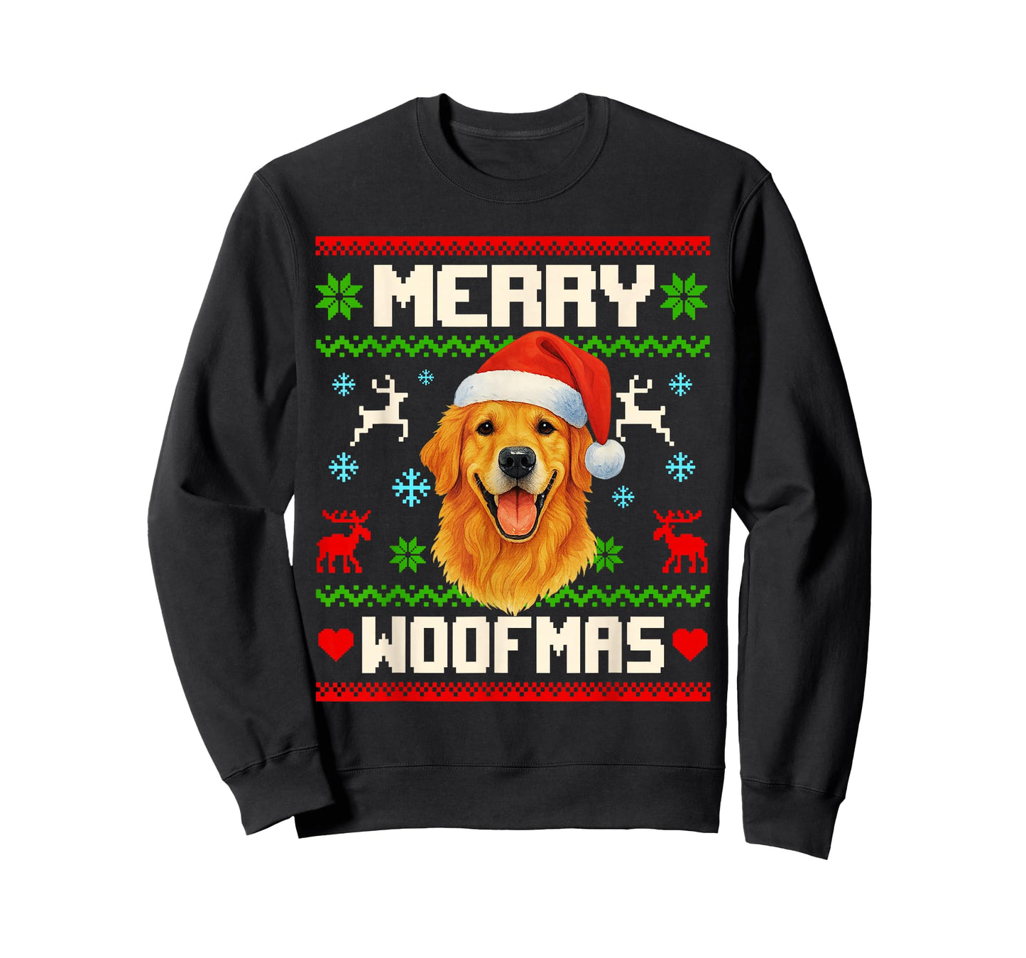 Golden Retriever Dog Christmas Ugly Sweater Dog Lover Xmas T-Shirt