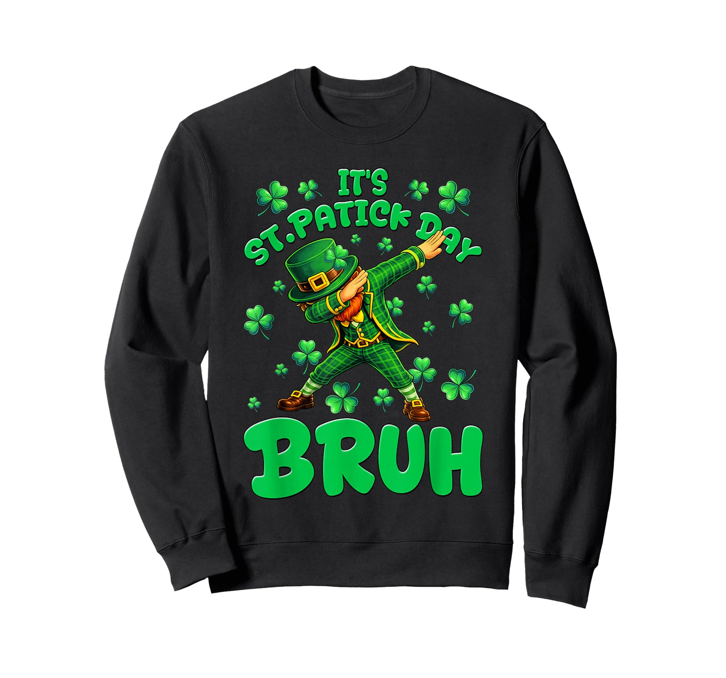 Funny St Patricks Day Leprechaun Bruh Saint Paddys Boys Kids T-Shirt