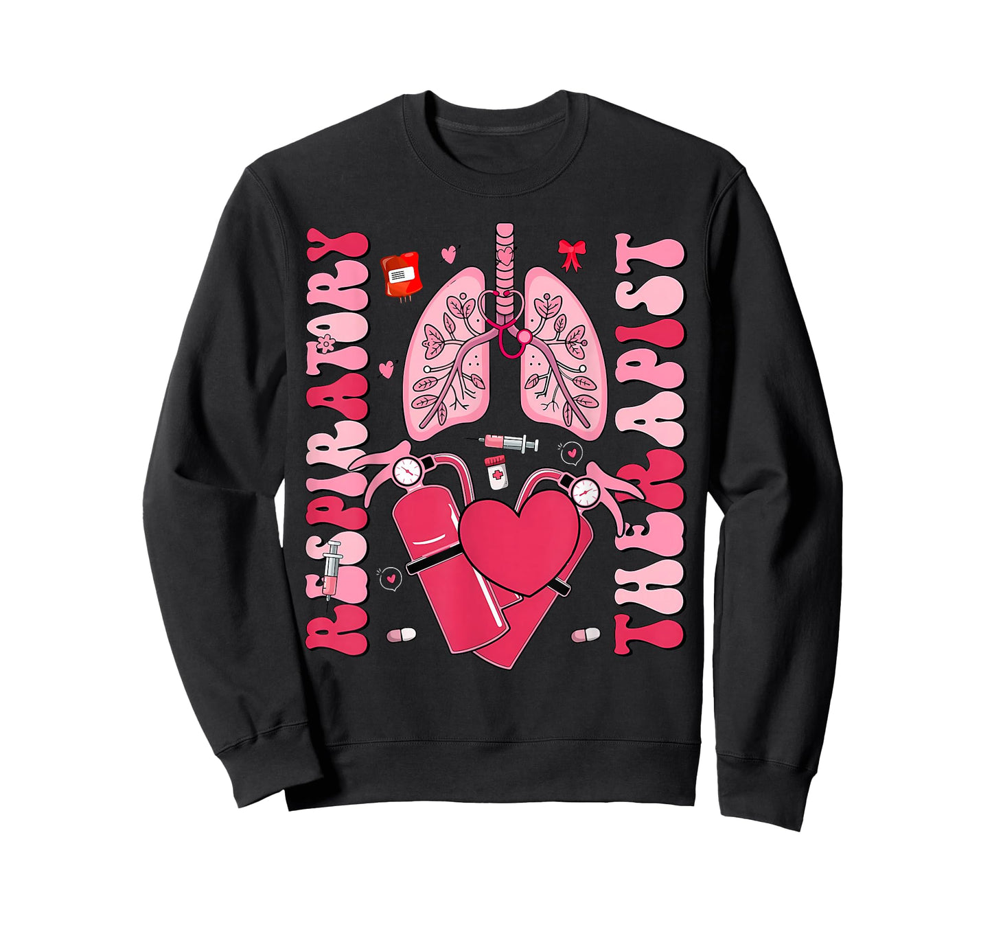 Lung Hearts Respiratory Therapist Valentine Day Pulmonology T-Shirt