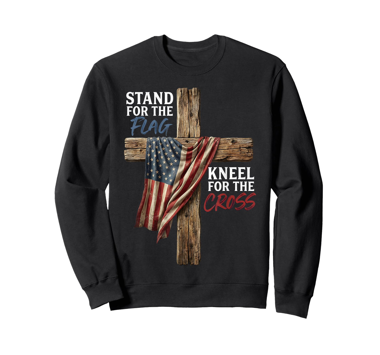 Stand for The Flag Kneel for The Cross American Flag T-Shirt
