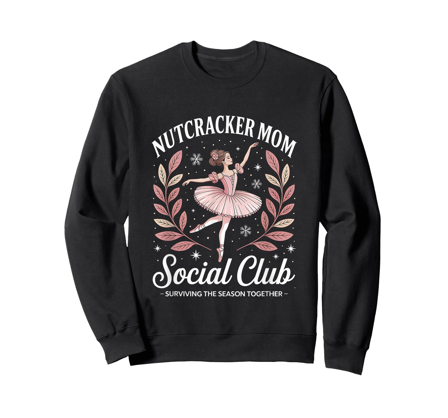Nutcracker Mom Social Club Ballet Holiday Design T-Shirt